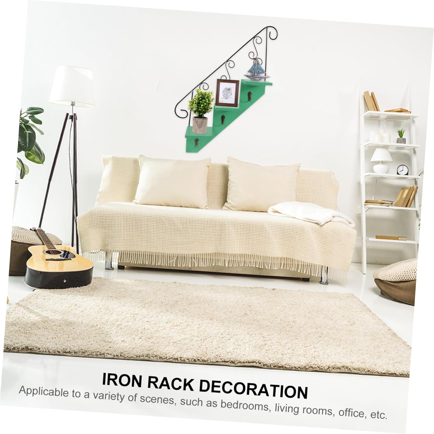 Cabilock 1pc Wall-mounted Flowerpot Rack Decorative Iron Plant Holder for Home Balcony and Garden Stylish Succulent Pot Storage Ample Space for Indoor and Outdoor Decor