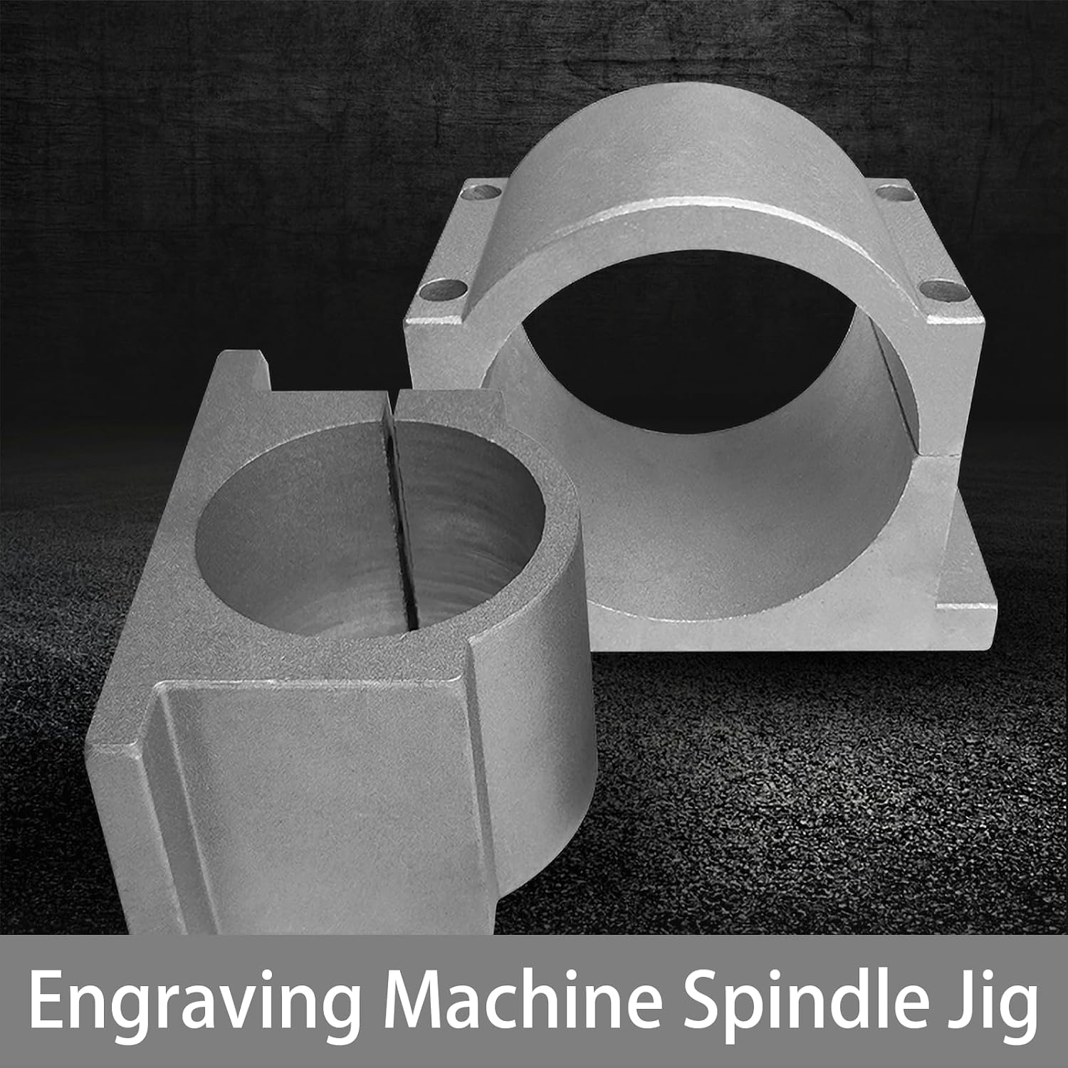 Spindle Motor Clamp, 80mm Aluminum Motor Mount Bracket, CNC Milling Machine Fixture, Cast Aluminum Mounting Bracket with Screws, Motor Clamp for CNC Spindle