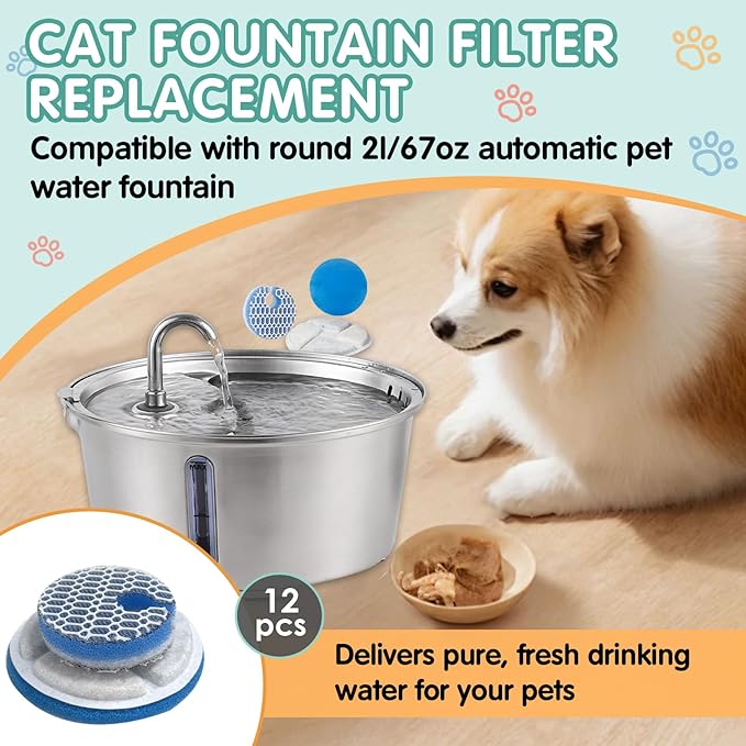 12 Filtros para Fuente de Agua para Gatos Compatibles con 2.2L miniatura 3
