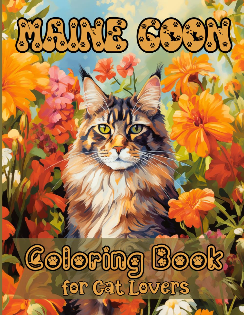 Maine Coon. Coloring Book for Cat Lovers: 25 Cute Coloring Pages for Kids, Teens, Adults. Great Present for a Cat Person