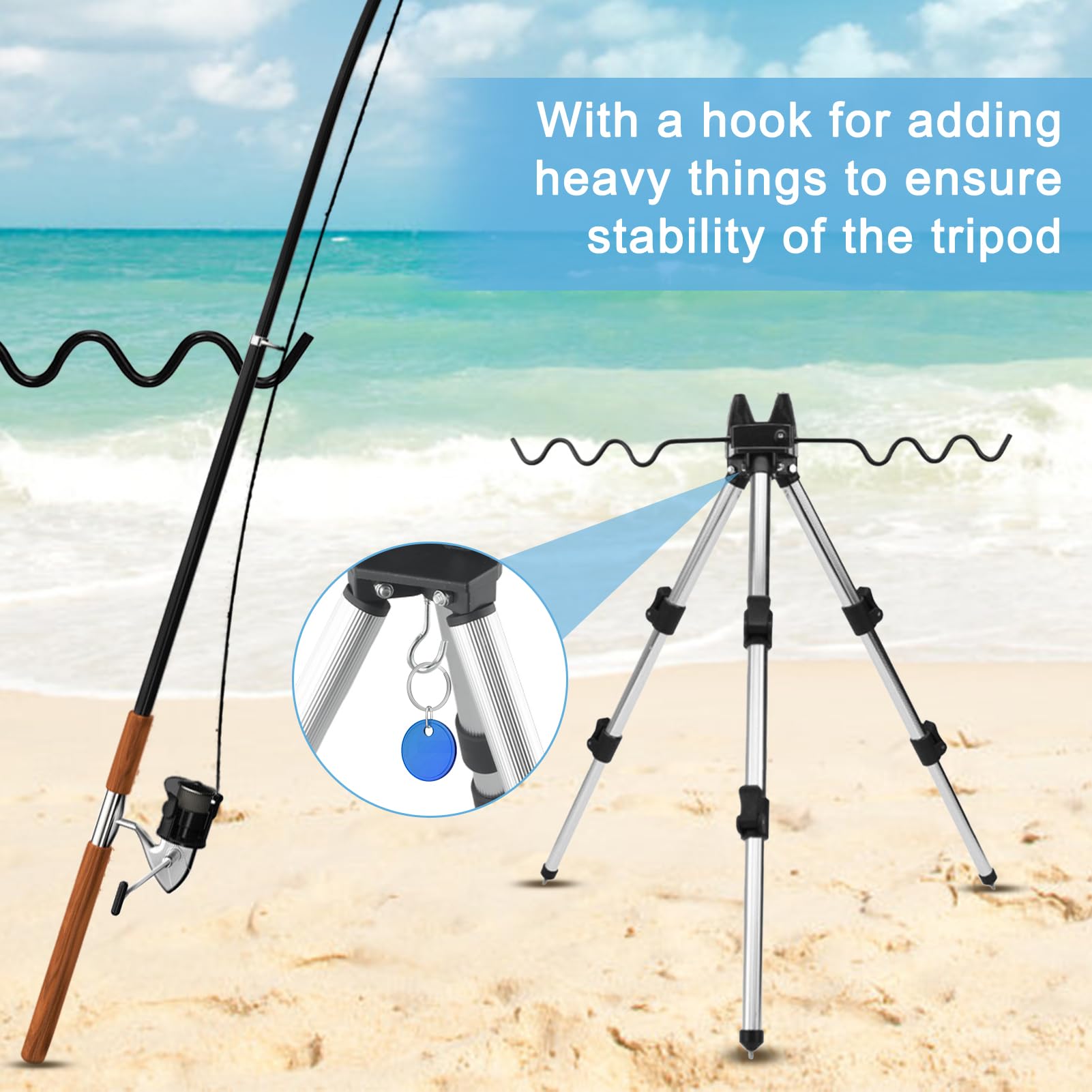 équipement Pêcheur Support Canne à Pêche Télescopique Triangulaire - Alliage Aluminium - Pliable - 124cm Déplié Trépied Pliable Pêche équipement Pêcheur Support Canne à Pêche Télescopique Triangulaire - Alliage Aluminium - Pliable - 124cm Déplié Trépied Pliable Pêche
