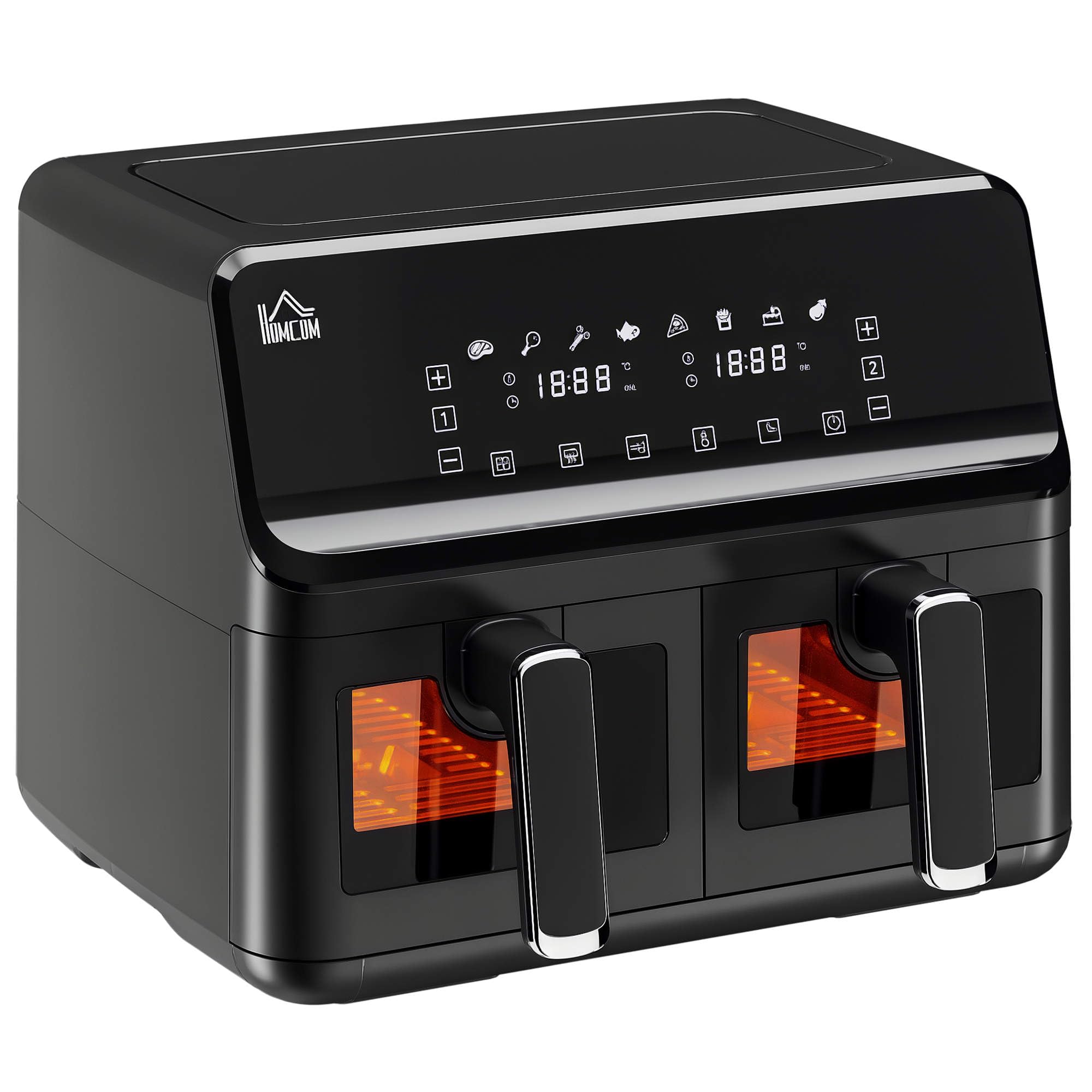 HOMCOM Black 8L Double Basket Air Fryer
