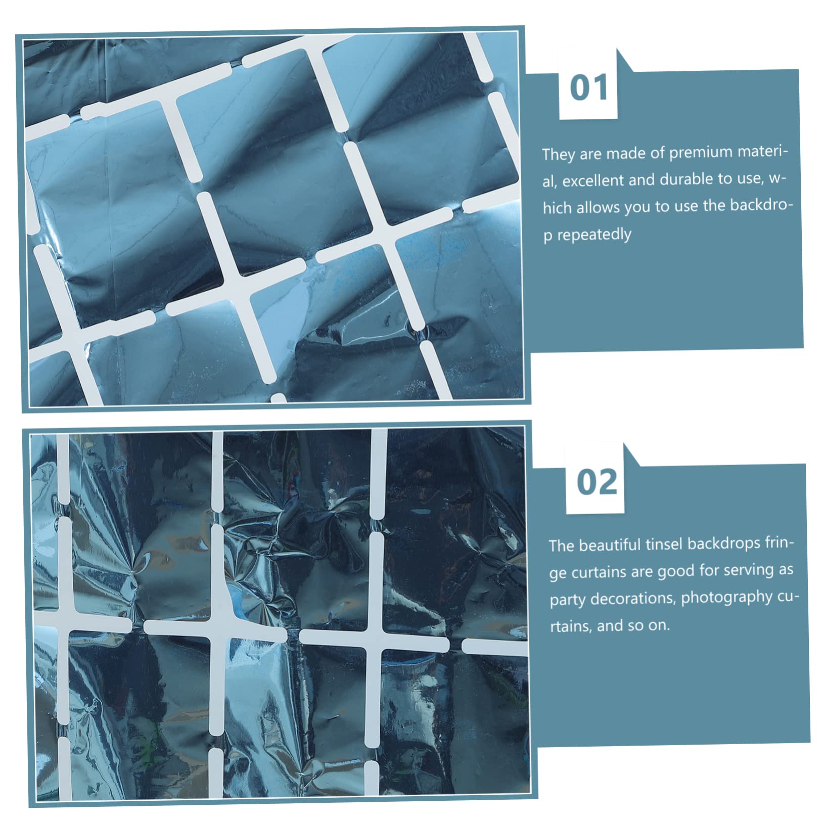 Happyyami Foil Fringe Curtains Party Decorations Tinsel Backdrop Wedding Shower Decor