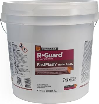 Prosoco Roller Grade FastFlash | Waterproof and Airtight Fluid-Applied Flashing Membrane - Trusted by Professionals 2 GAL
