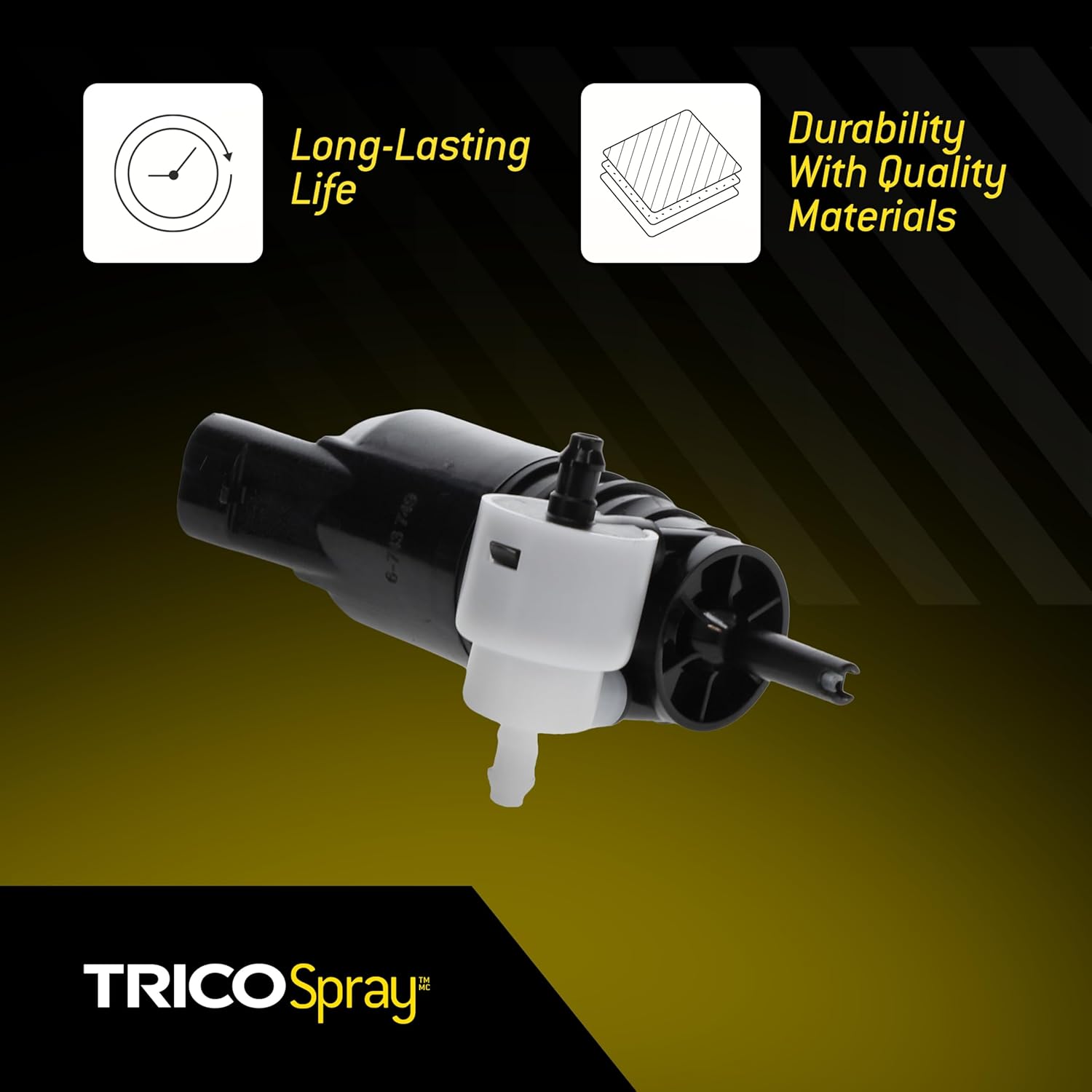 TRICO Spray Automotive Replacement Windshield Washer Pump (11-614) Fits Select BMW, Buick, Cadillac, Chevy, Dodge, GMC, Honda, Jeep, Mercedes-Benz, Ram, and Volkswagen Model Years