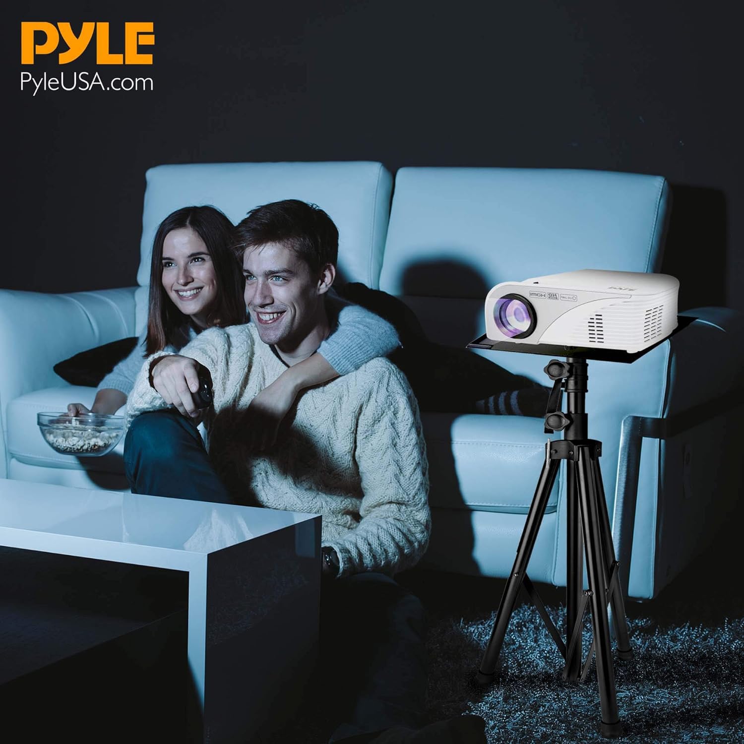 Image secondaire de Pyle Support de Projecteur, Trépied Réglable en Hauteur, Support Videoprojecteur Pliable, S'étend de 76 à 134 cm, Pied pour Les