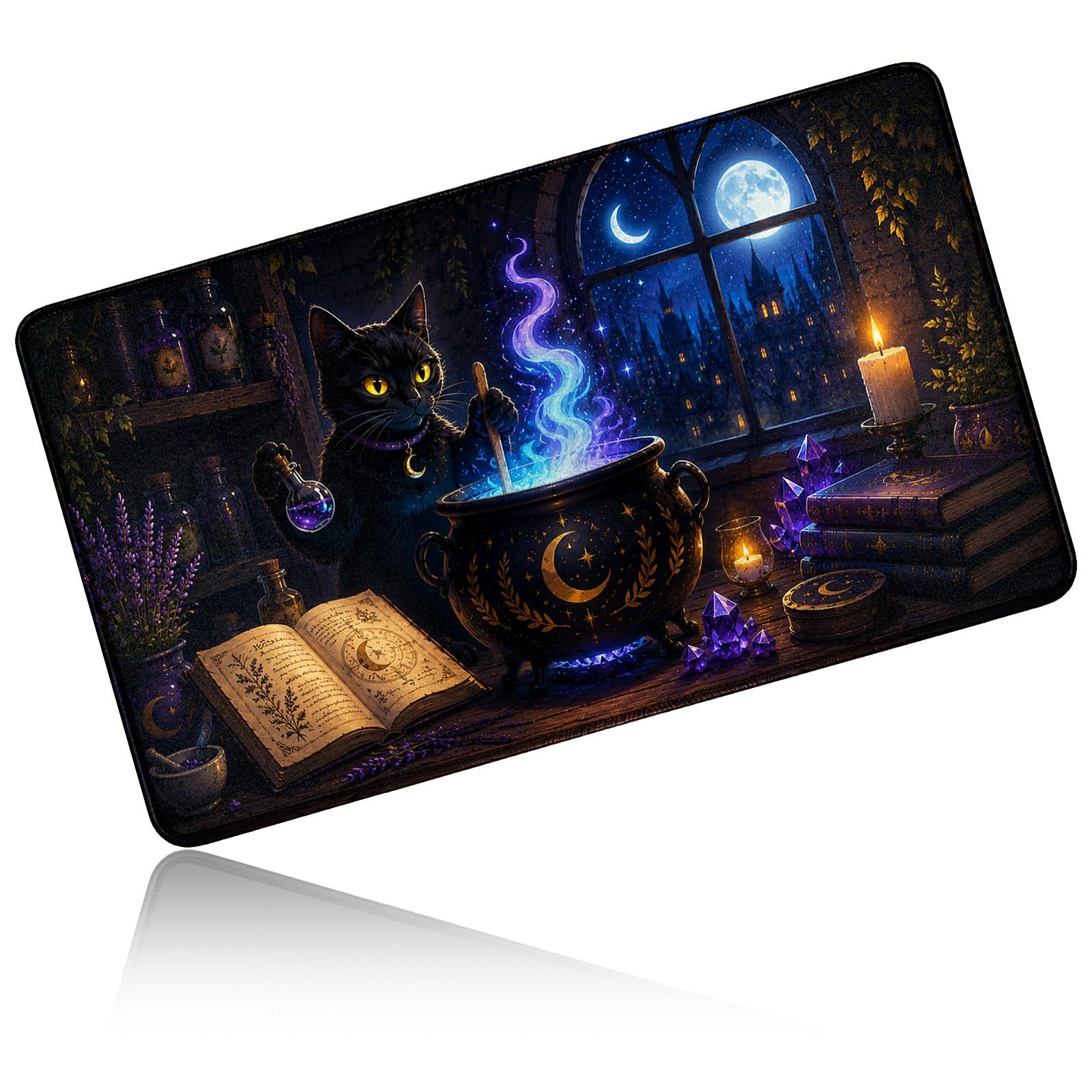 Dikoer for MTG/TCG Playmat 24" x 14" Commander Deck Mat, Alchemy Black Cat โ image 1