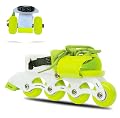 jaspo Unisex Transformer Beginner Quad And Inline 2-In1 Roller Skates For Age Upto 7 Years (Neon-Yellow)