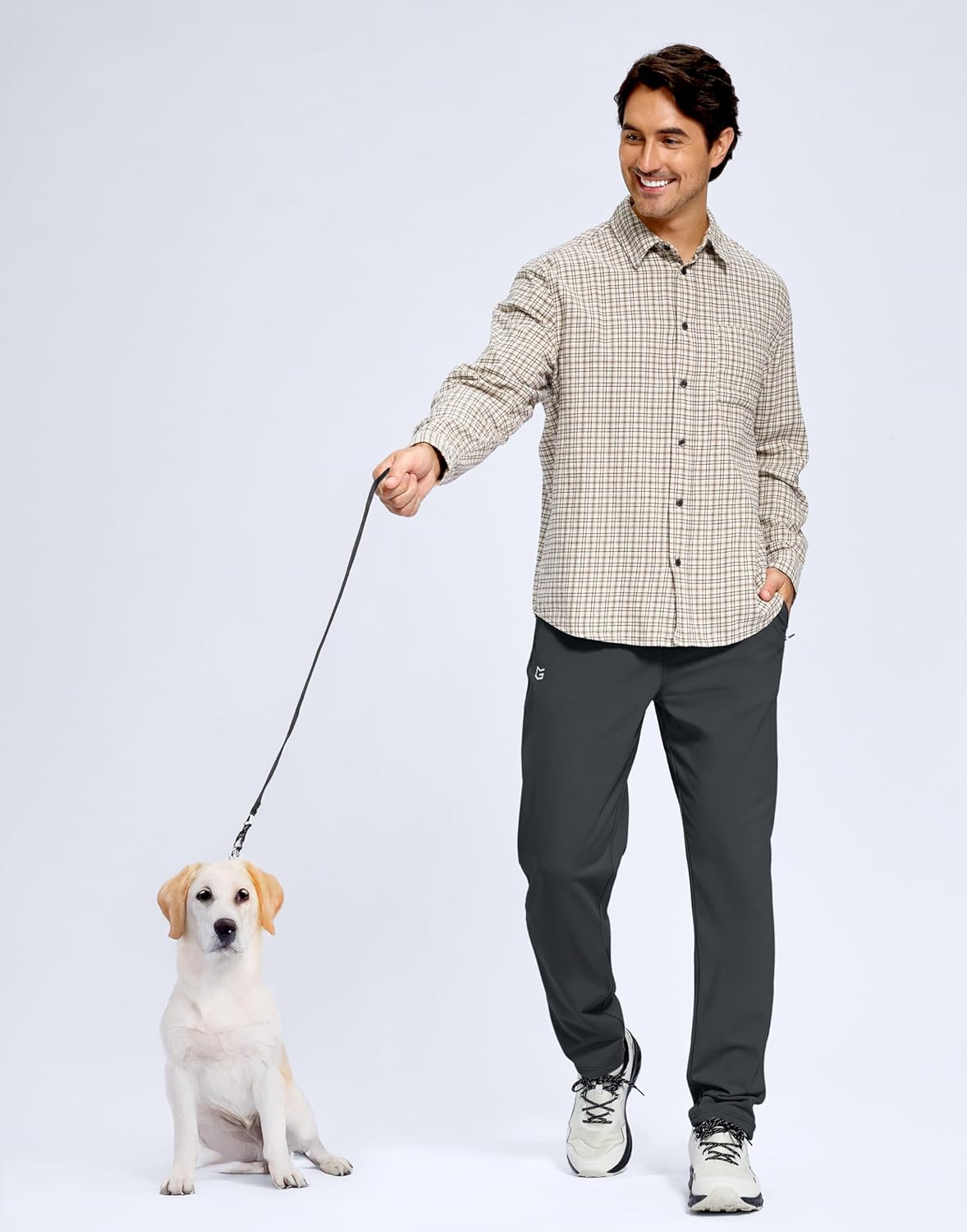 Men's Fleece Lined Winter Pants 32"/34"/36" Inseam Tall Sweatpants with Zipper Pockets Warm Athletic Joggers Men - Image 3