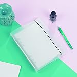 A5 6 Ring Binder Cover with Snap Button Closure Loose Leaf Folders Notebook Shell Protector for 6 Hole Planner Pages Refill Insert (Translucent Plastic)