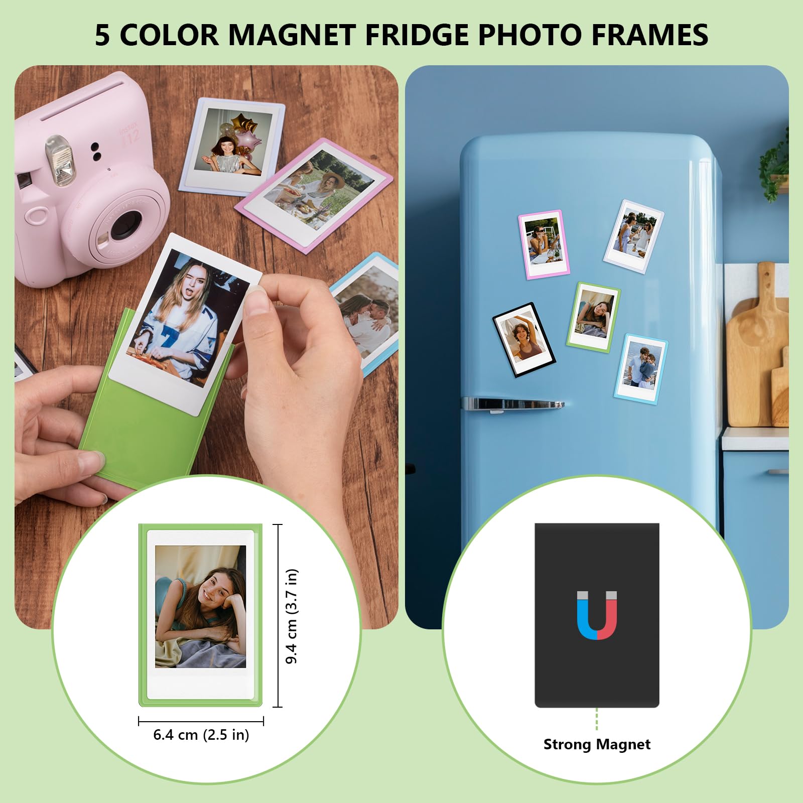 8 in 1 - Kit di Accessori Fotografici 2x3 Compatibile con Fujifilm Instax Mini 13/41/12/11/9/8/7/99/40/50/LiPlay/LiPlay+/EVO, Include Album/Cornici Magnetiche/Cornici Sospese/Adesivi