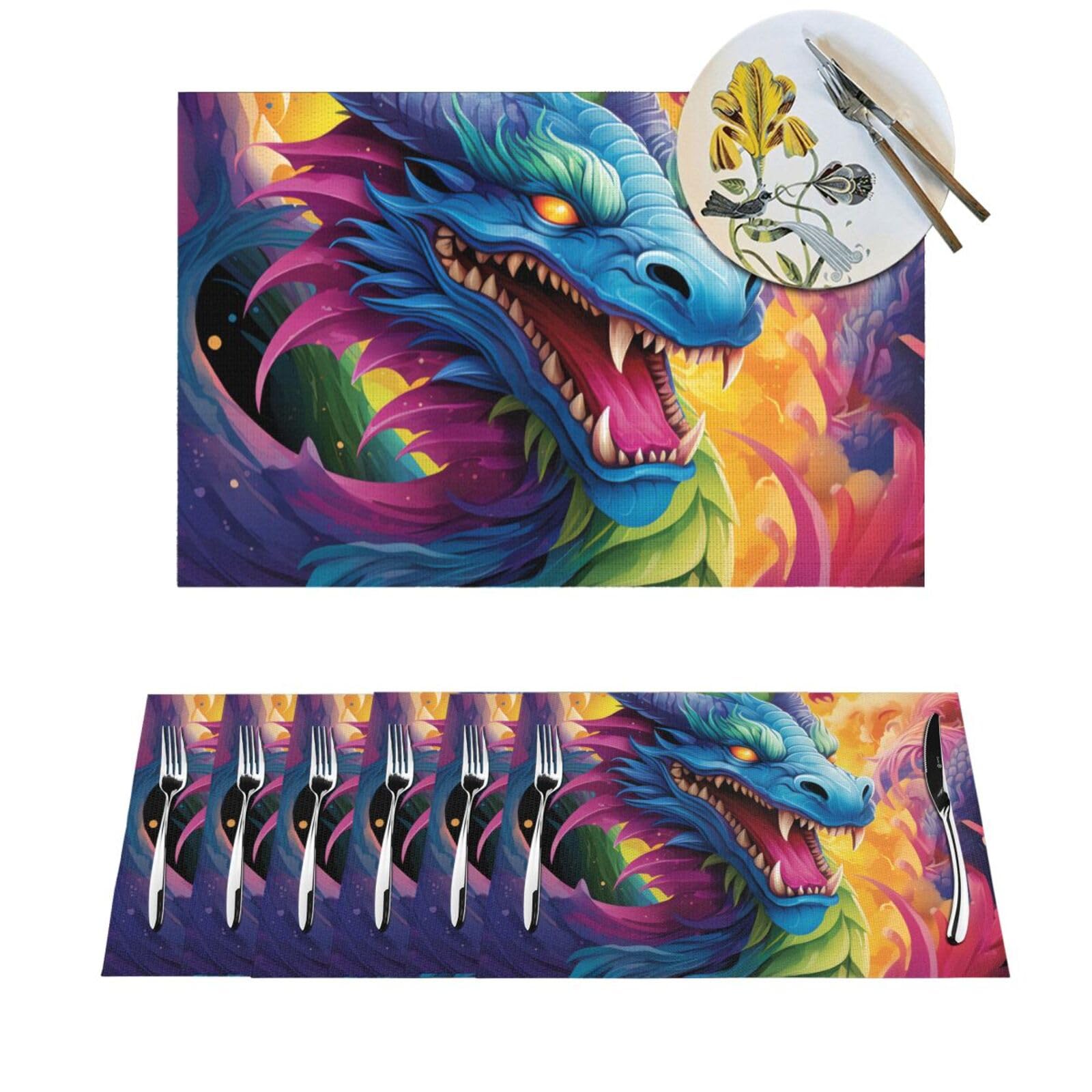 Set de table en vinyle antidérapant résistant chaleur lavable