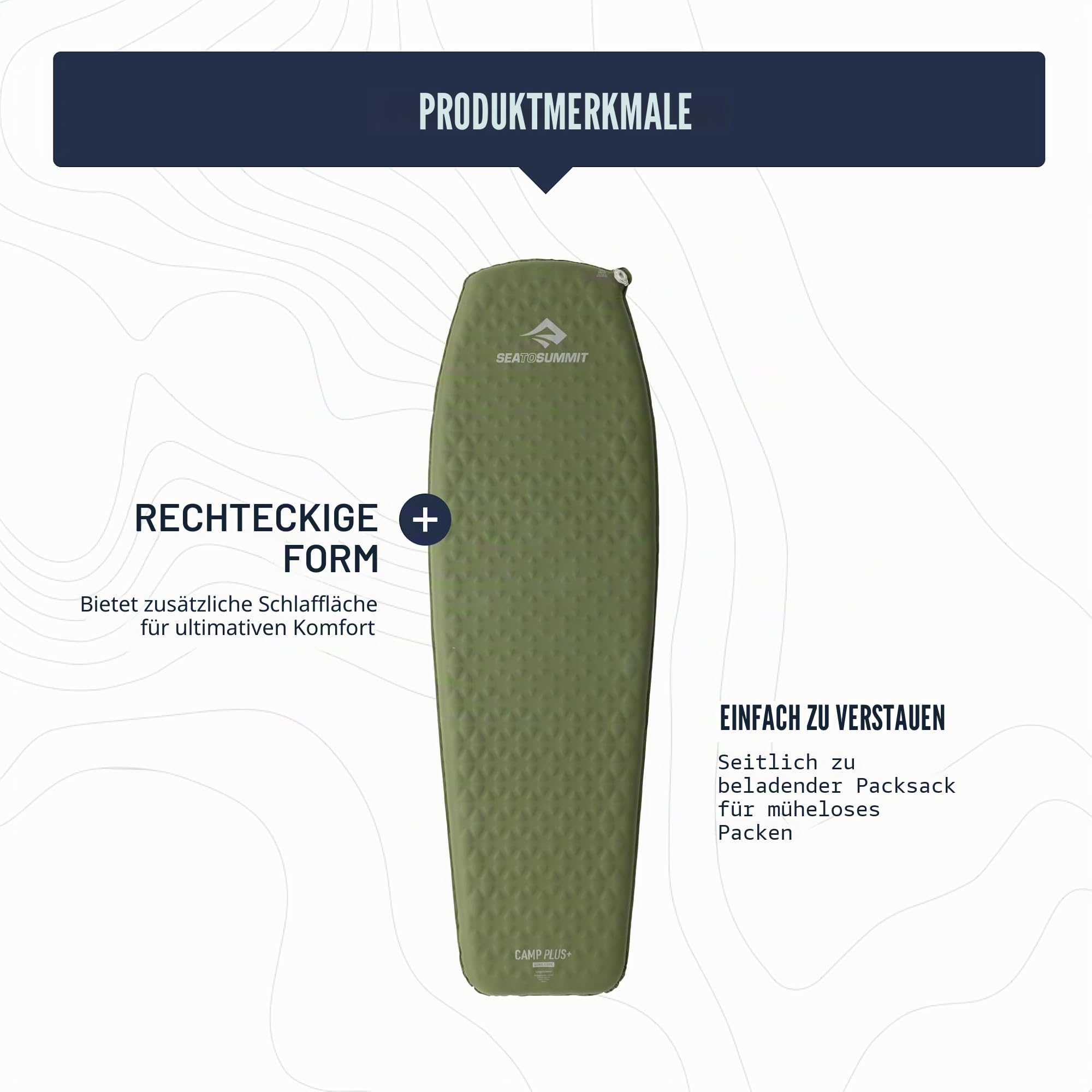 Sea To Summit Camp Plus Self-Inflating Regular Isomatte (Maße 183 x 56 x 7 cm/Gewicht 1,05kg / Isoliert bis -20°C) - Regular