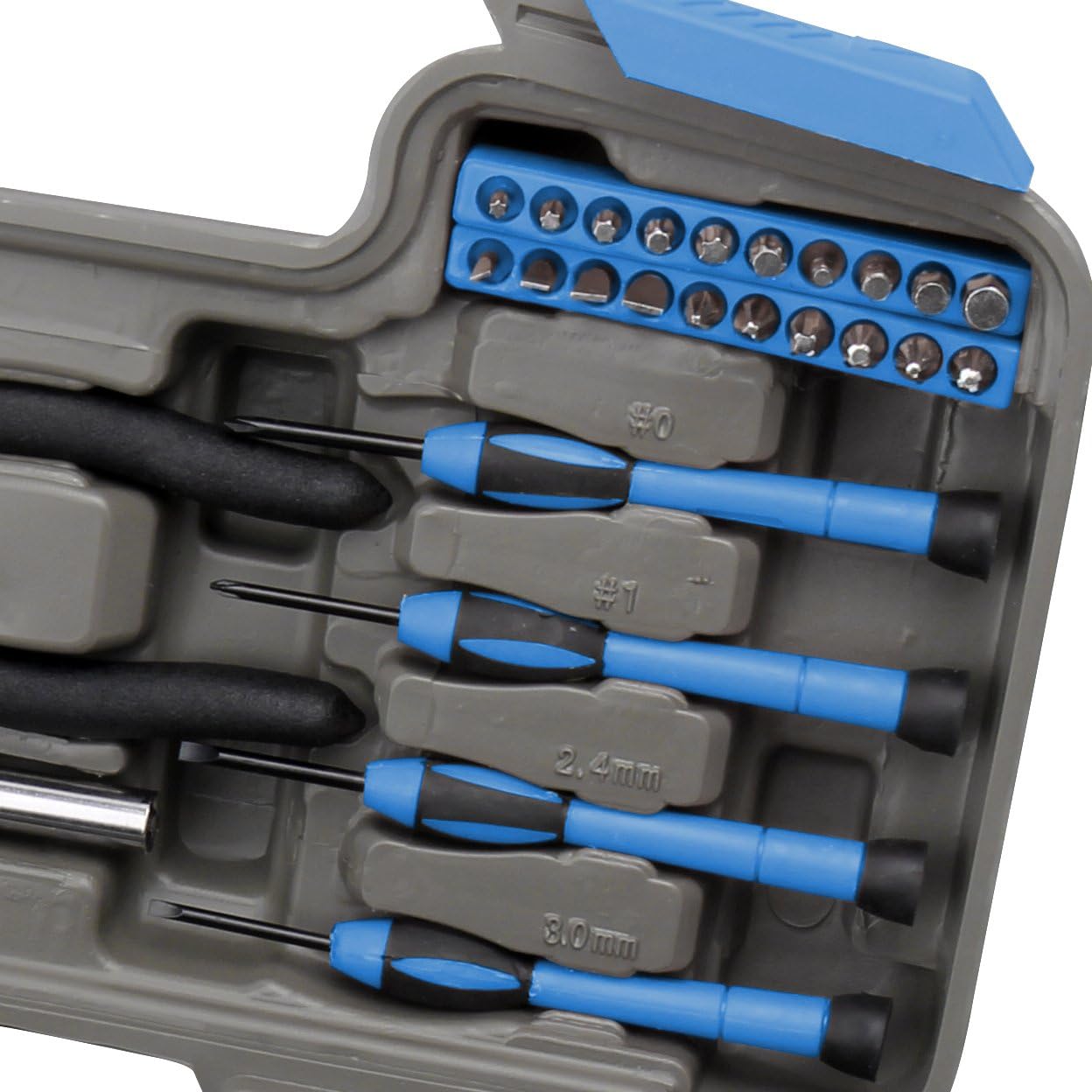 Apollo Tools Original 39 Piece General Household Tool Set in Toolbox Storage Case with Essential Hand Tools for Everyday Home Repairs, DIY and Crafts - Blue - DT9706 BL