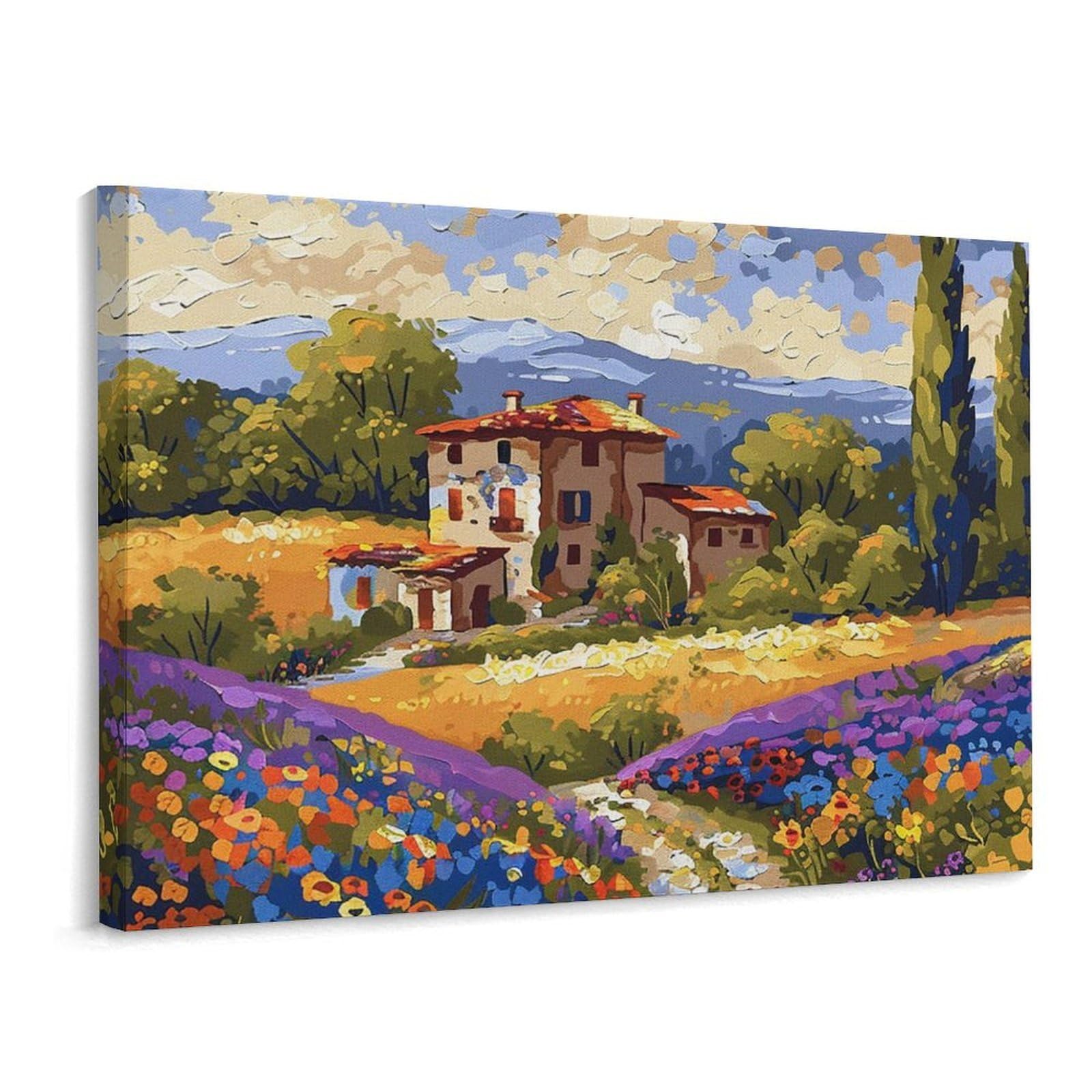 Canvas Wall Art for Living Room Prints Aesthetic Poster Canvas Paintings Prints Flowers And Roads Pictures ArtWork Office Wall Decor Modern Abstract Wall Art for Bedroom Home Decor 30x40 Cm