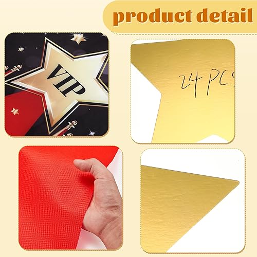 Miniatura 4 de Frienda Alfombra roja para fiesta VIP, cubierta de estrella brillante, accesorio de fiesta, 24 piezas de 8 pulgadas, recortes de papel de estrella