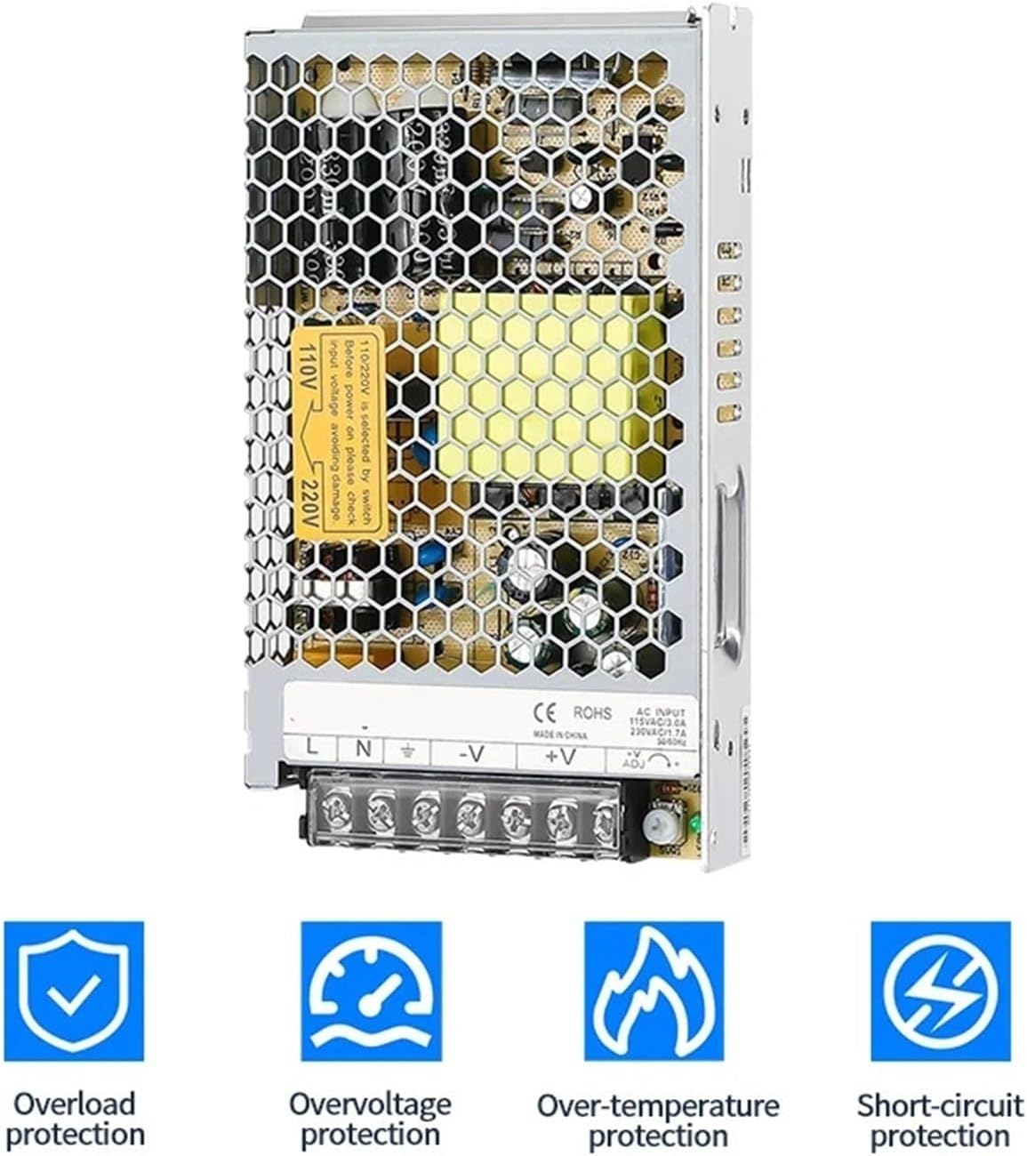 200W スイッチング電源 110V/220V AC ～ DC 5V 12V 15V 18V 24V 36V 48V 単一出力スイッ