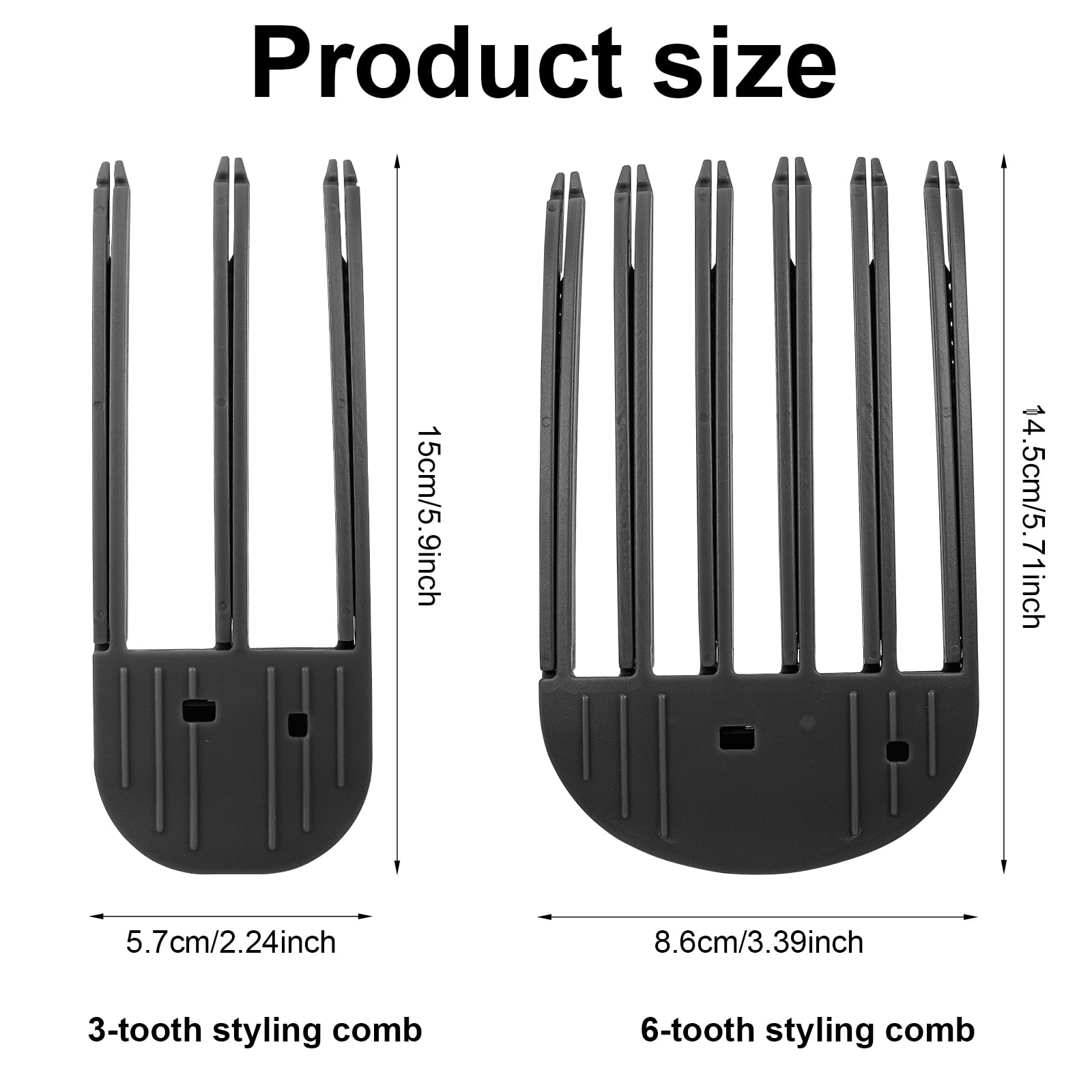 2pcs Wind Shaping Styling Combs for Fluffy Bangs Instant Hair Root Lifting Clips Easy High Crown Volume Tools Volumizing Hair Clips for Women's Natural Voluminous Looks(Black) - Image 2