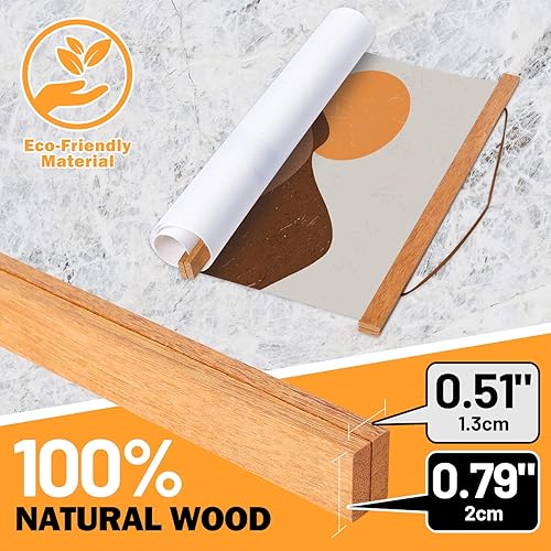 Miniatura 9 de Marco magnético con gancho de madera para póster