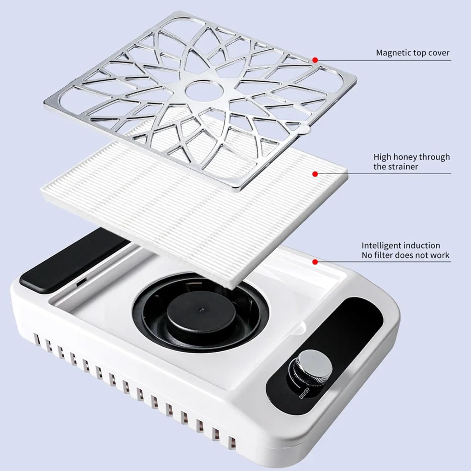 Nail Dust Collector, Professional Brushless Turbo Dust Collector Nail Tech, Powerful Dust Suction Machine Manicure Pedicure Tool for Acrylic Nail Polishing, Low Noise