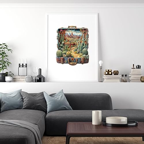 Miniatura 7 de Rompecabezas de madera para adultos, rompecabezas de madera para adultos y niños, rompecabezas de madera con forma única de la odisea del desierto