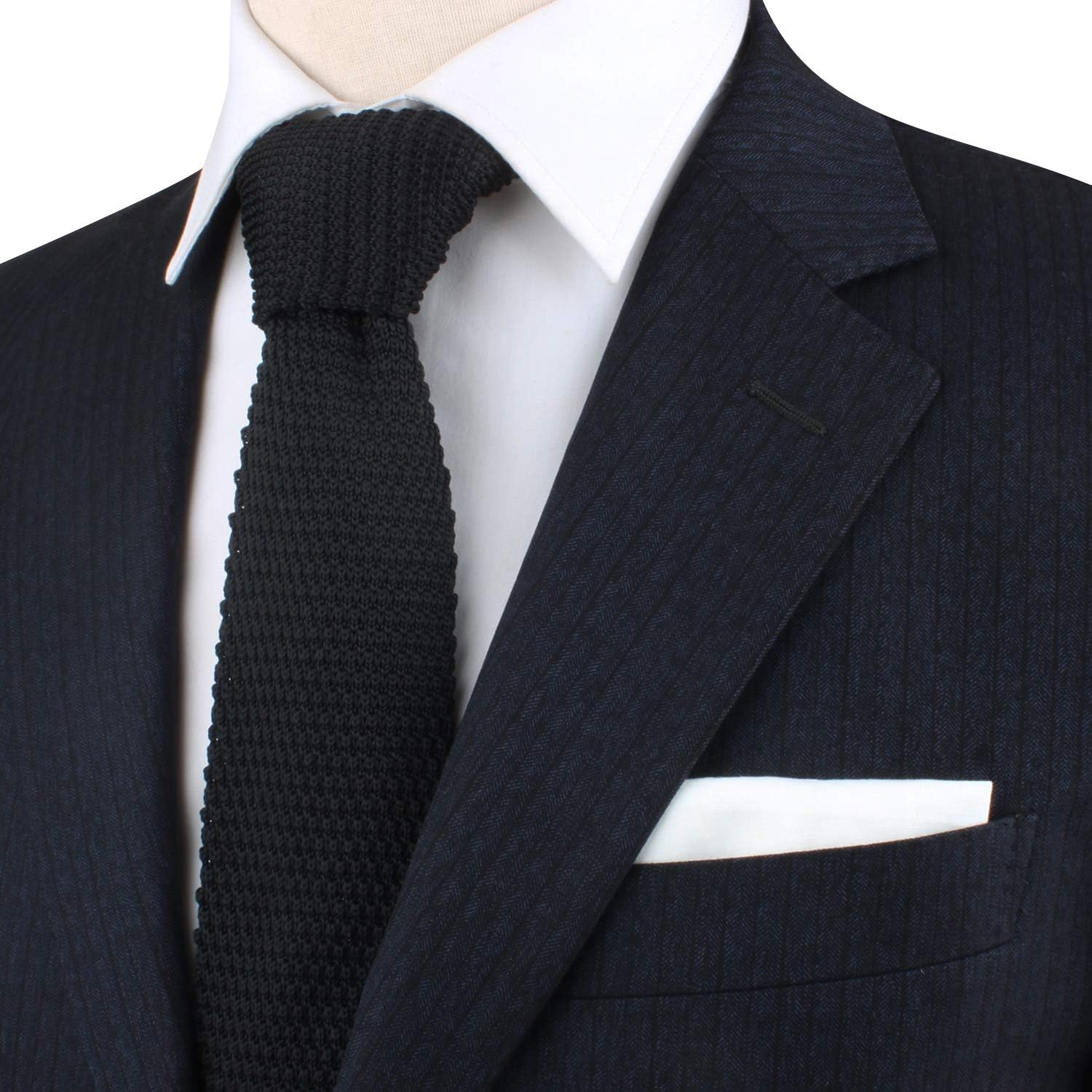 AUSCUFFLINKS Knit Skinny Tie | Knitted Slim Tie for Men | Groomsmen Wedding Neckties