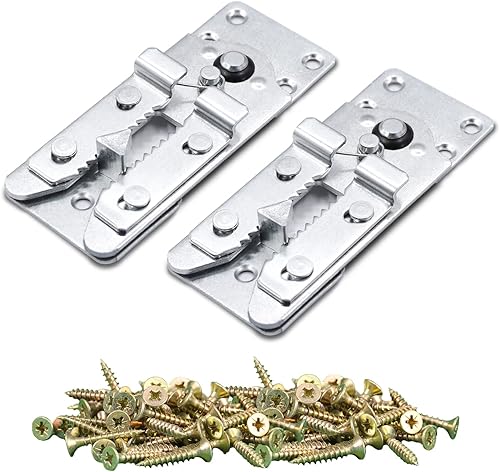 Miniatura 9 de DEEPDREAM Paquete de 4 conectores seccionales de sofá de metal, conectores de sofá, conectores de muebles entrelazados con 40 tornillos