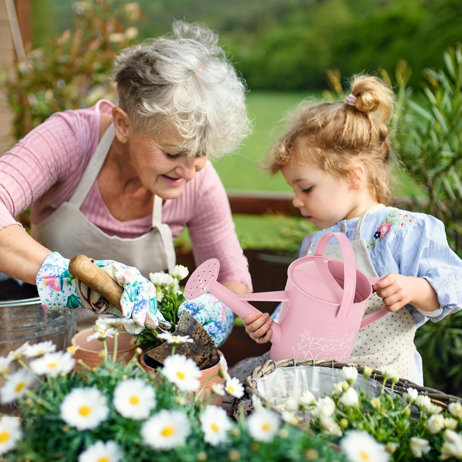 Best Nana Gifts, Gardening Gifts for Women, Gifts for Nana from Grandkids, Metal Watering Can for Indoor Plants, 1/2 Gallon, Pink