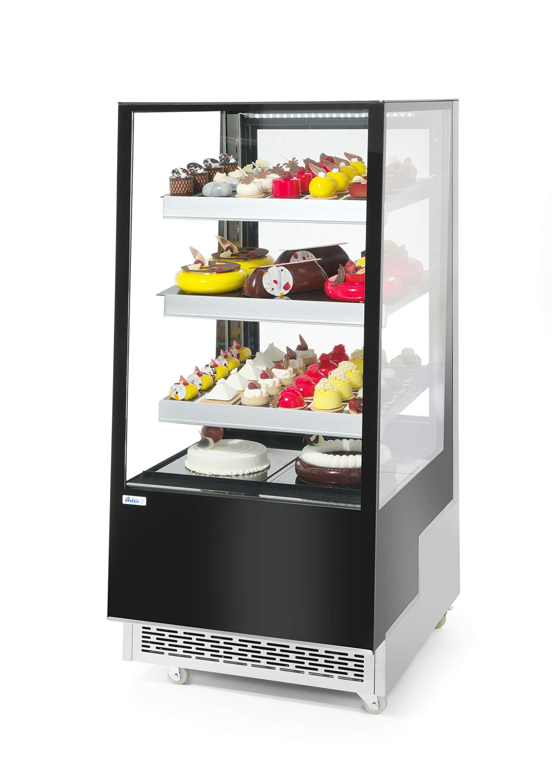 HENDI Vitrinas expositoras refrigeradas con 3 baldas inclinadas - 300 L - 230V / 480W - 650x805x(H)1445 mm