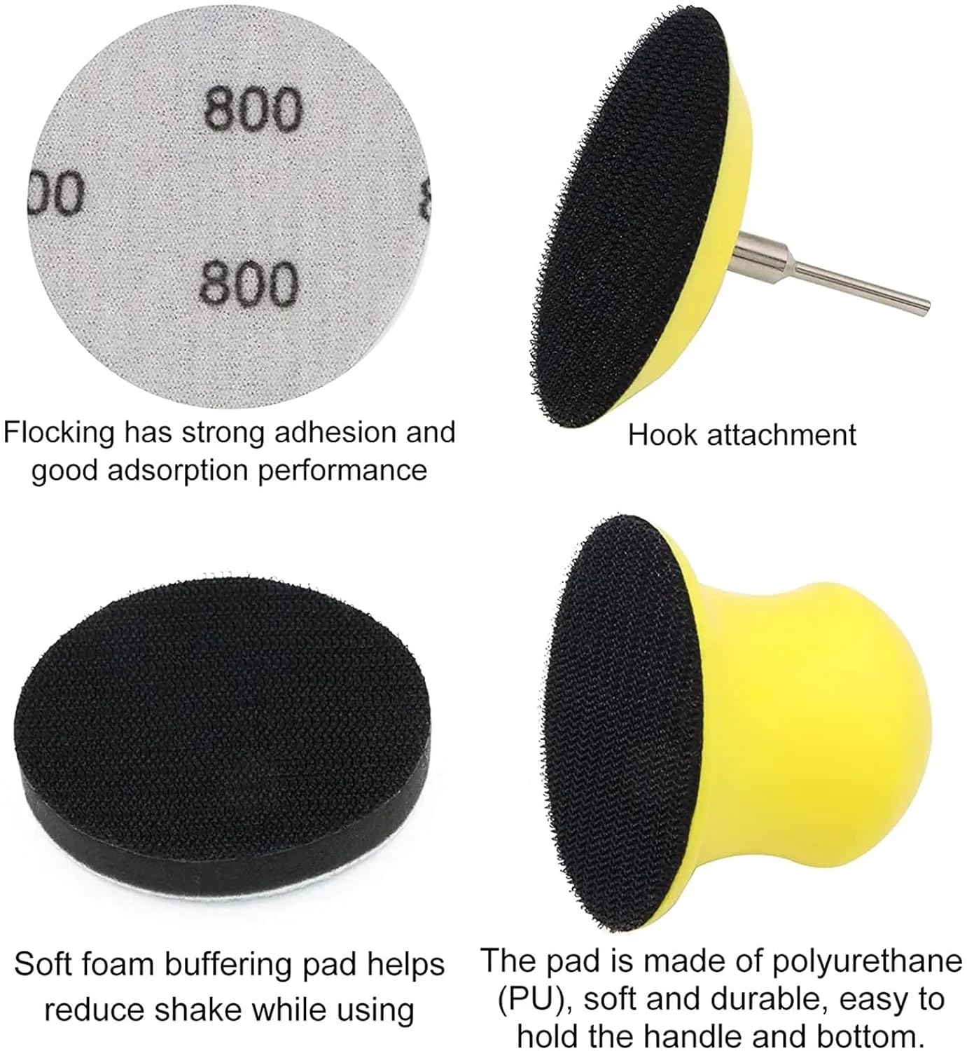 185Pcs/Set 3 Inch Sanding Disc Wet Dry Sandpaper 60-10000 Grit