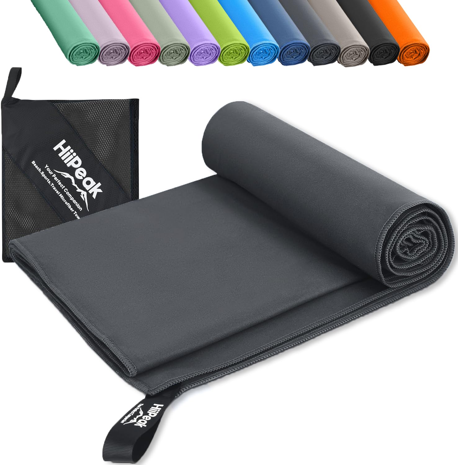 HiiPeak Mikrofaser Handtuch Kompakt und Leicht Microfaser Handtücher Fitness Schnelltrocknend microfaser Badetuch Saugfähiges Sporthandtuch Schwimm und Gym Handtuch