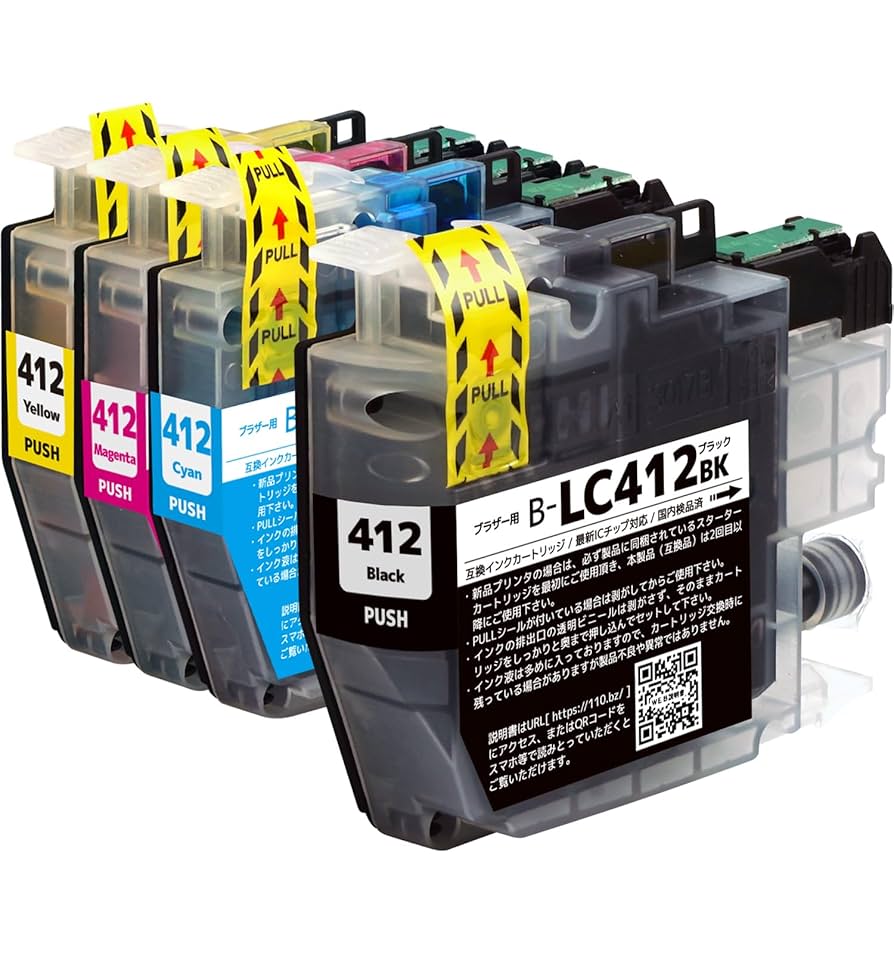 【未開封品】Brother LC412 純正　セットアップ　4色×2セット Amazon.co.jp: LC412 (BK/C/M/Y)【4色】 最新 互換 インク