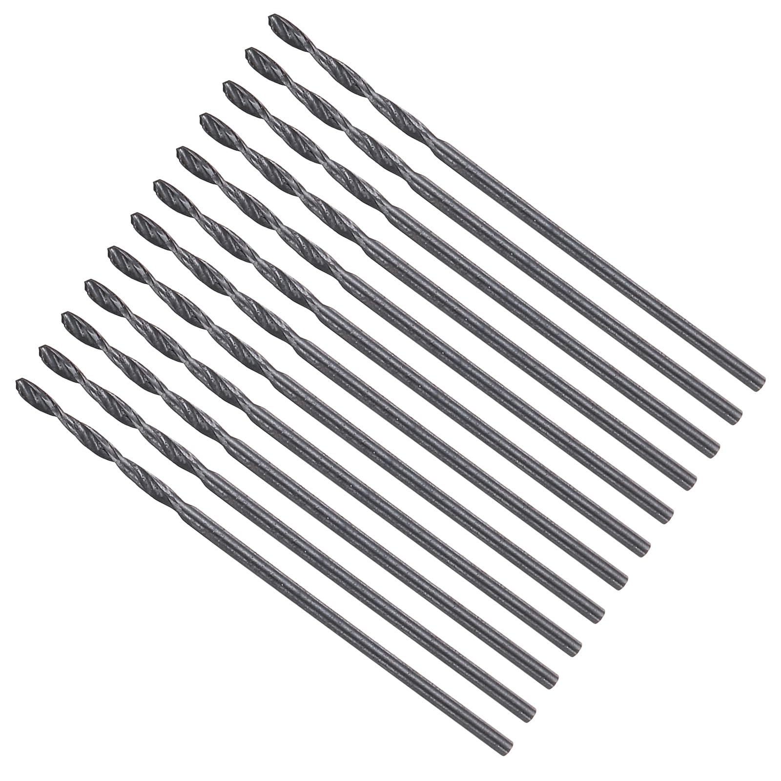Set 12 Punte Da Trapano HSS 4241 Da 0,8mm, Gambo Dritto, Rivestite In Nitruro Nero, Punta 118°, Per Legno, Plastica, Rame E Alluminio