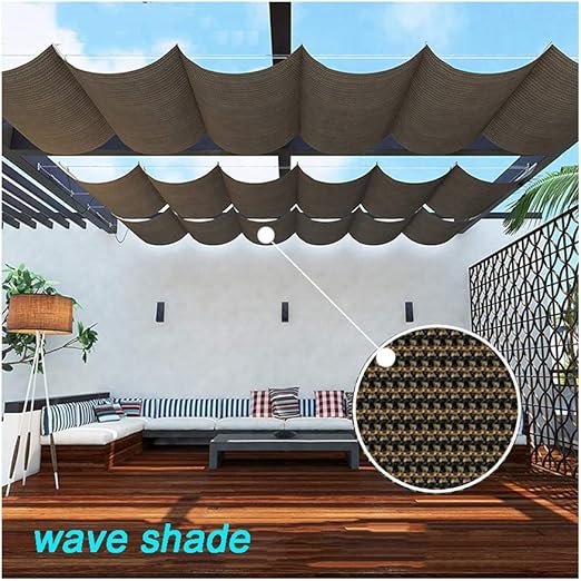 Amazon Co Jp Gdming 日除け 間仕切り ロールスクリーン リトラクタブル シェード帆 ルーフ 波 キャノピー オーニング 交換用カバー パーゴラ用 ワイヤーケーブルドロップをスライド シェードクロス ために サンルーム パティオ デッキ ヤード ポーチ ポリエステル 30