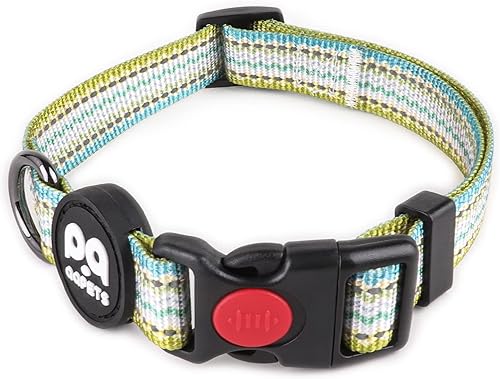 QQPETS Collar reflectante para perro estampado de nailon suave, bonito patrón ajustable para hembras y machos, cachorros, extra pequeños, medianos y