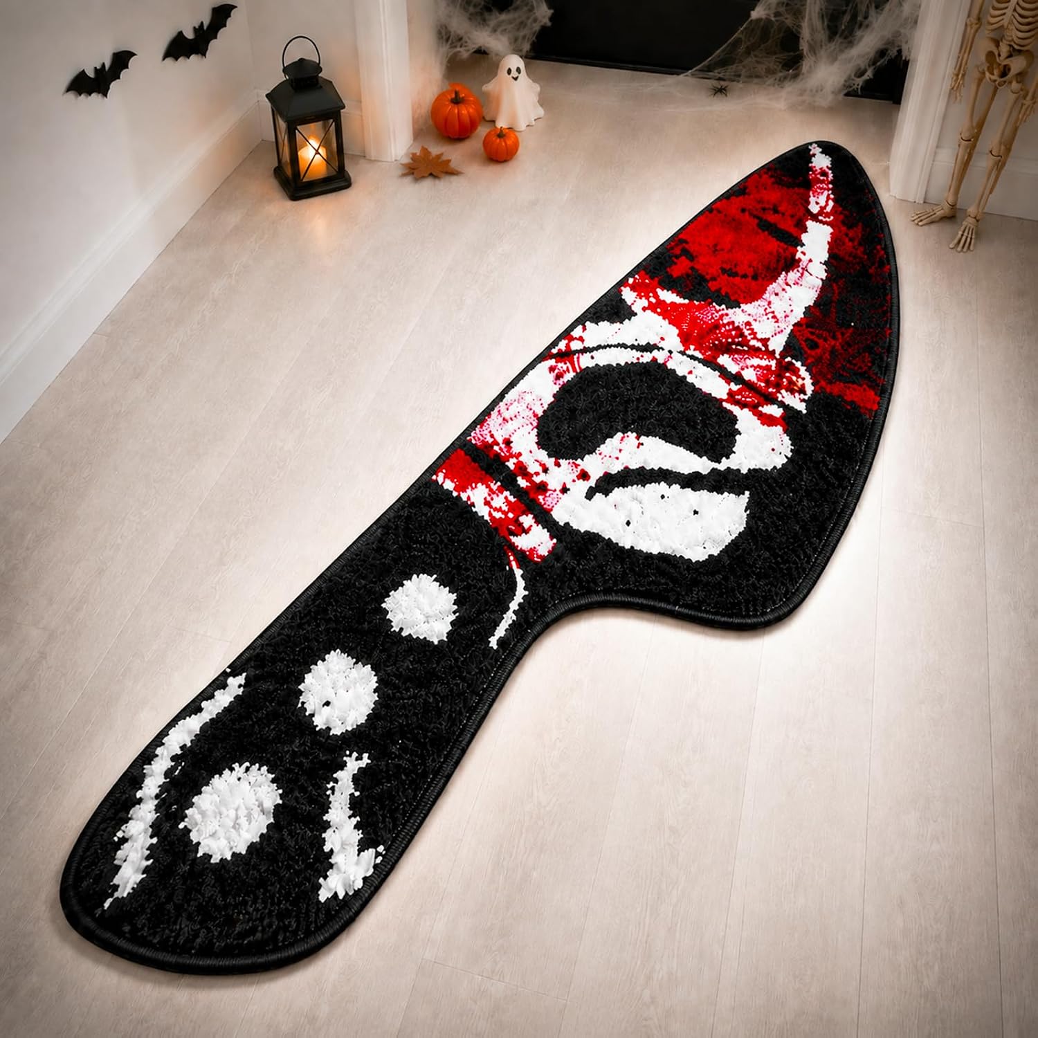 Halloween Horror Knife Bath Mat, Non Slip Absorbent Bathroom Rug