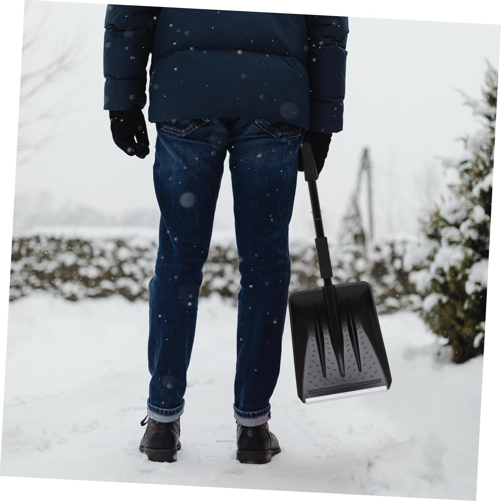 Auto Schneeschaufel und Eiskratzer für Winter, Edelstahl Abs Schwarz