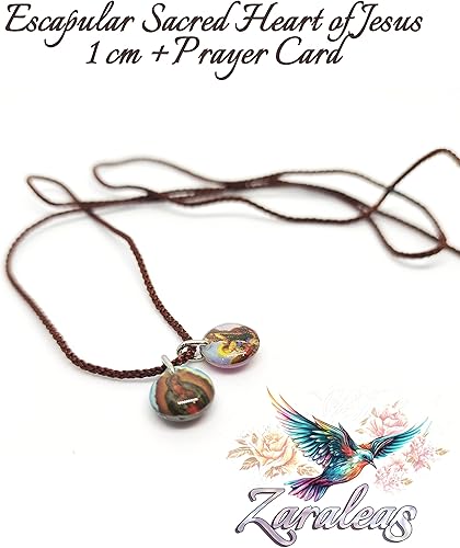 Miniatura 3 de Escapulario de cristal acrílico hecho a mano del Sagrado Corazón de Jesús, Sagrada Virgen del Carmen, Sagrada Virgen de Guadalupe y San Miguel