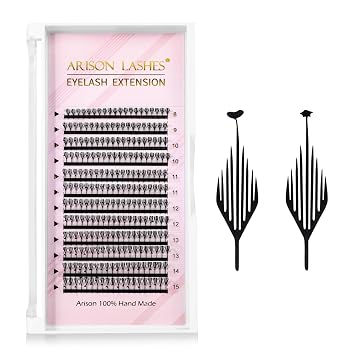 Arison Lashes Premade Fan Anime Lashes Fans False Eyelash Russian Extension Volume Fluff Natural Cat Eye LashesStar Spire-D-8-15Mix