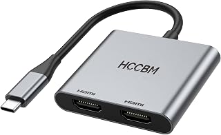 USB C to Dual HDMI Adapter, Dual Monitors Adapter USB C Hub with 2 HDMI Docking Station 4K @60hz for MacBook Laptop HP Del Price In India