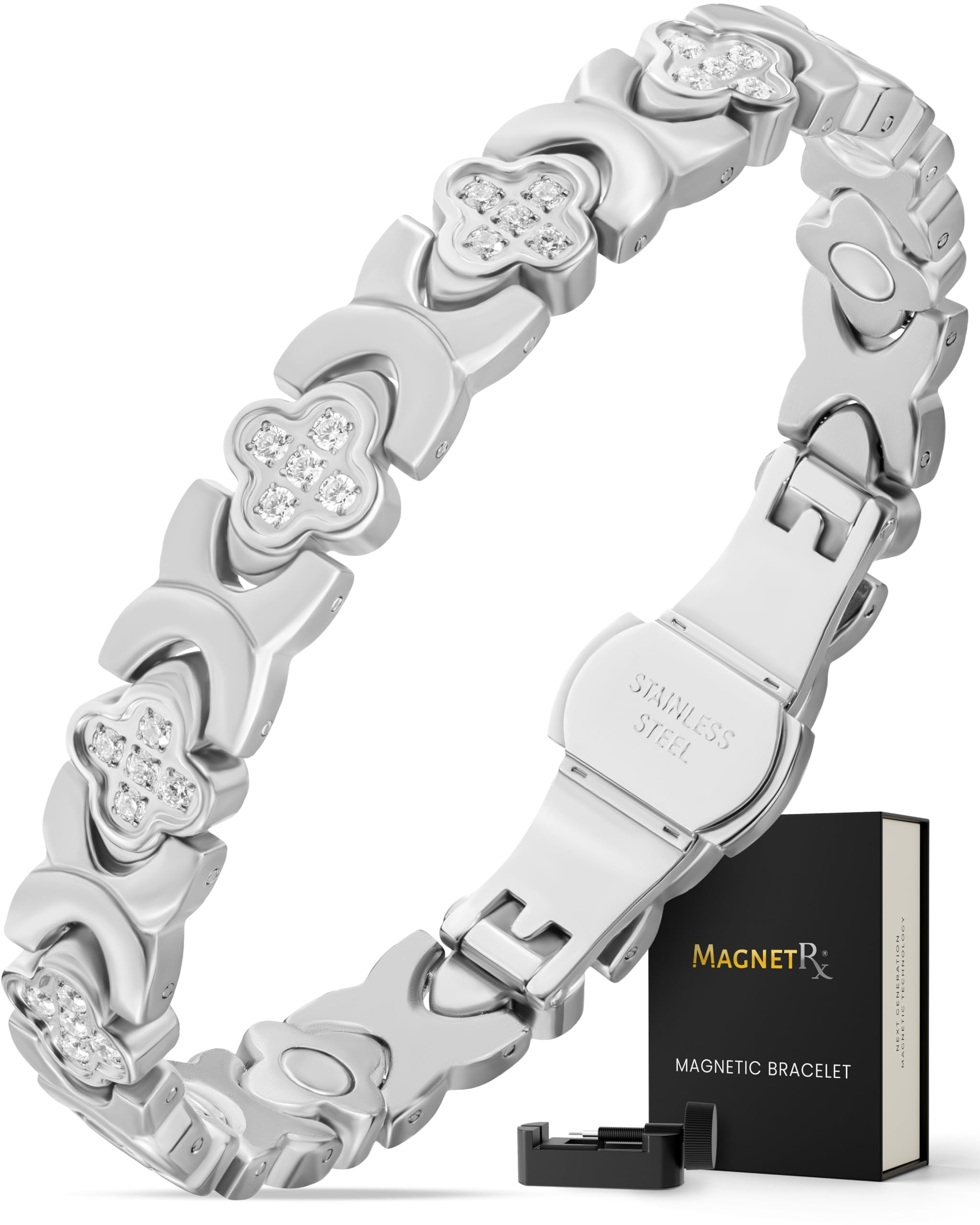 MagnetRX Women's Four Leaf Clover Bracelet