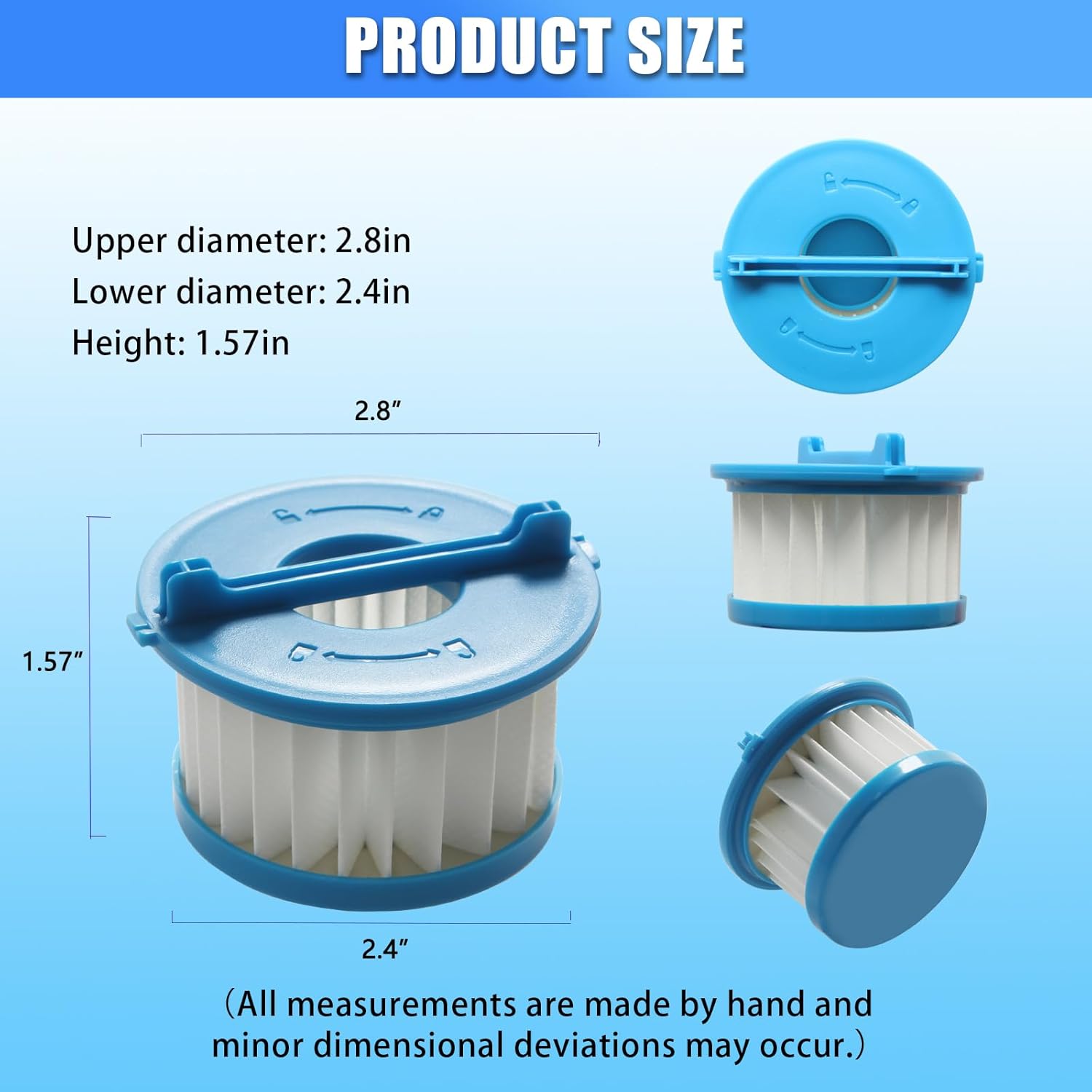 A32F02 HEPA Vacuum Filter Compatible with Ryobi PCL702 PCL702B PCL702K Fit Ryobi 18V ONE+ Wet/Dry Hand Vacuum Filter 4 Pack