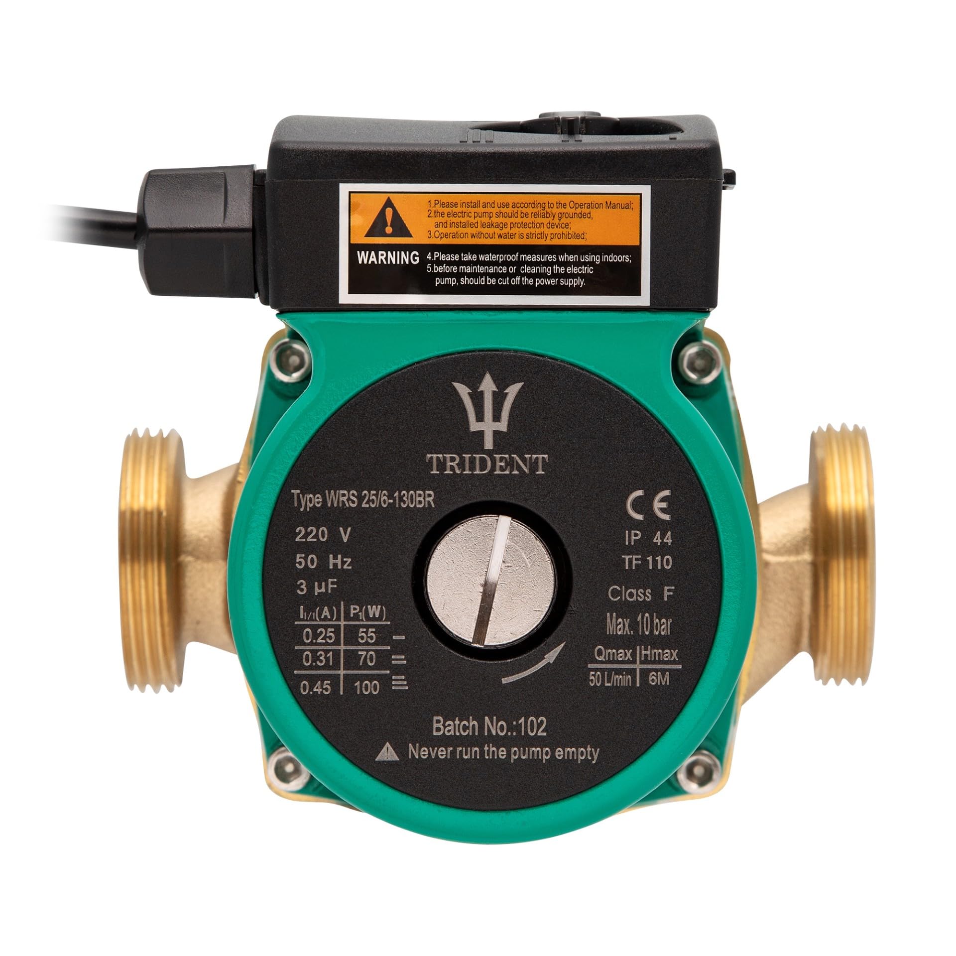 Trident Hot Water Secondary Circulator Bronze Pump Replacement, Green - Image 2