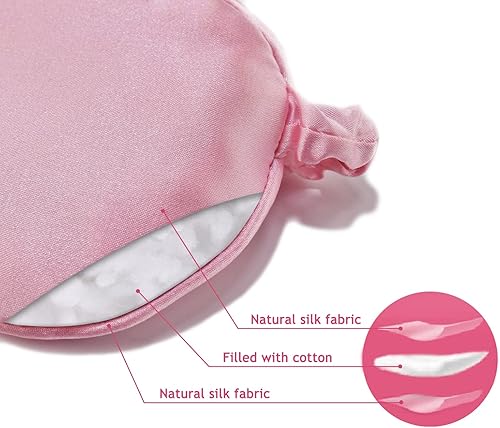 Miniatura 4 de Sleep Mask, Ulbemoll Silk Eye Mask Satin Blindfold Smooth Soft Breathable Travel Eye Cover Eyeshade with Elastic Strap for Women Girls - Pink