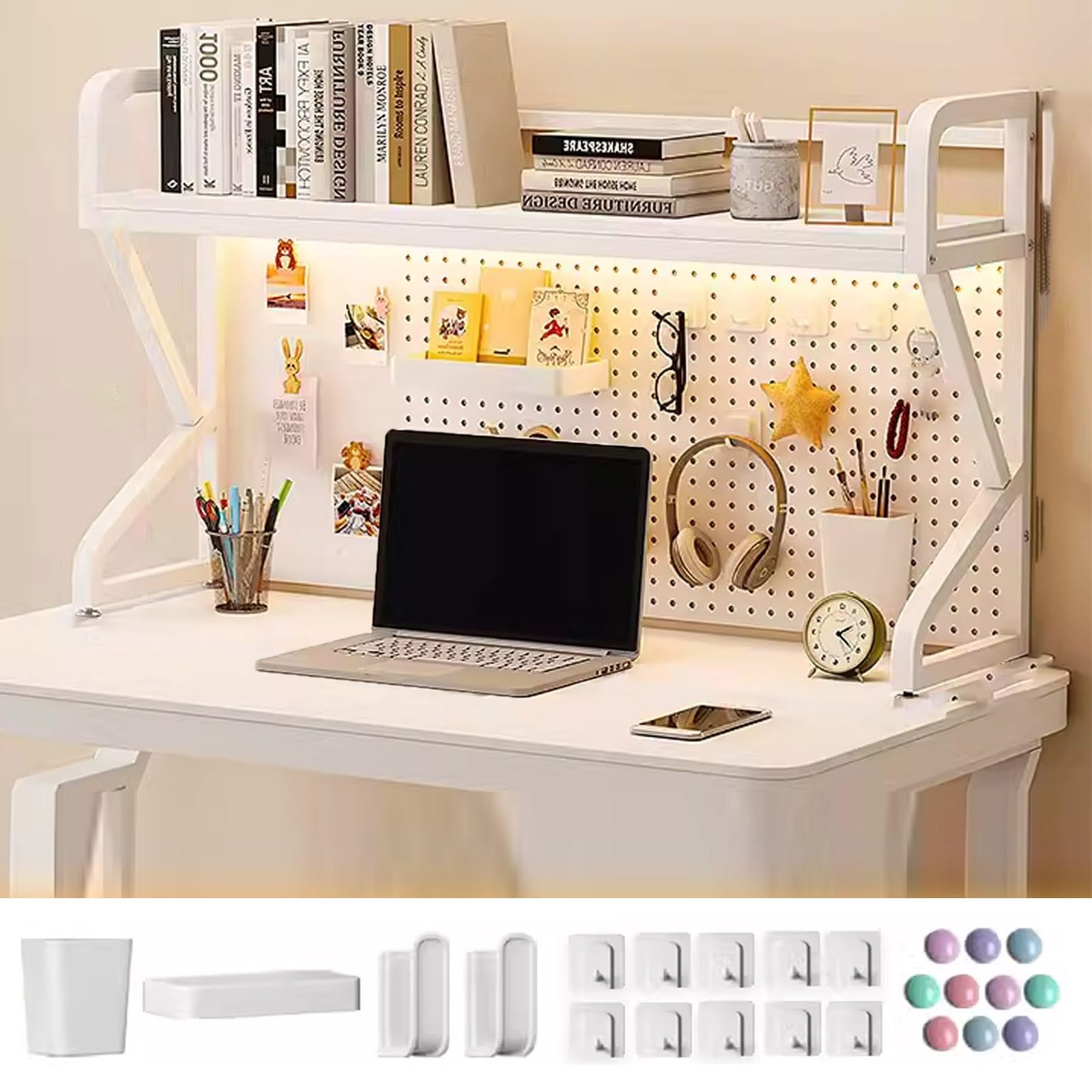 Amazon.co.jp: デスク上収納ラック 穴あきパネル 卓上ラック 卓上本棚