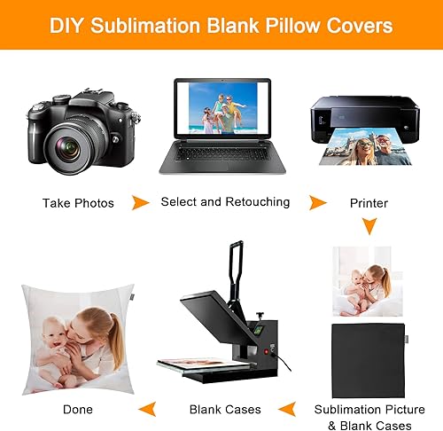 Vista 322 de Thmyo Paquete de 2 fundas de almohada cuadradas decorativas de algodón, fundas de almohada de sublimación en blanco, fundas de cojín blancas