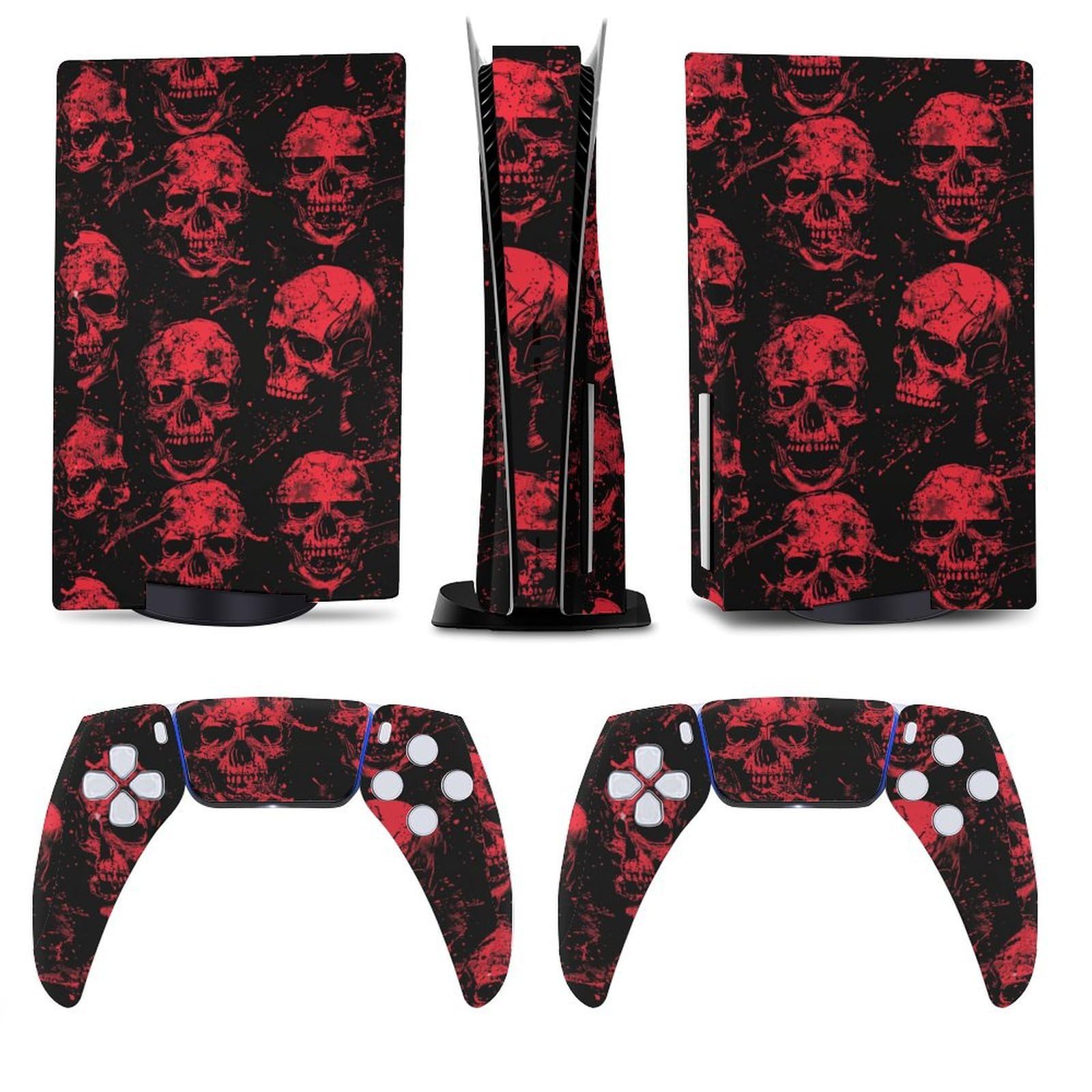 Bloody Skull Skin para consola PS5 y accesorios de controlador, funda de vinilo de anime, juego completo para Playstation 5 Disc Edition