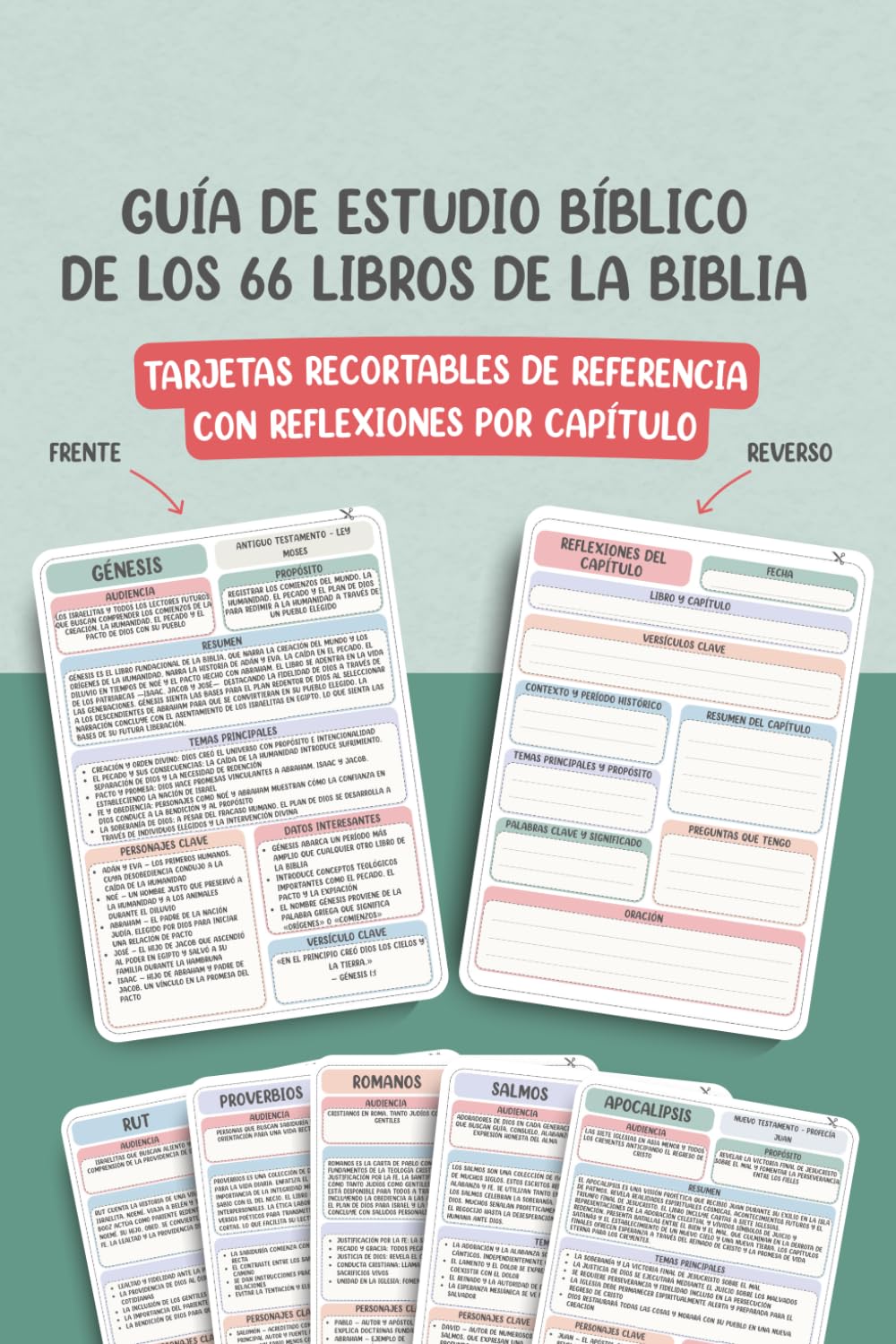 Guía de Estudio Bíblico de los 66 Libros de la Biblia: Tarjetas Recortables de Referencia con Reflexiones por Capítulo (Colección de Guías de Estudio de los 66 Libros de la Biblia) (Spanish Edition)      Paperback – February 20, 2026