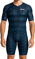 Wixen Men's Aero Triathlon Suit: Quick-Dry Breathable Skinsuit with Rear Pockets for Swim Bike Run