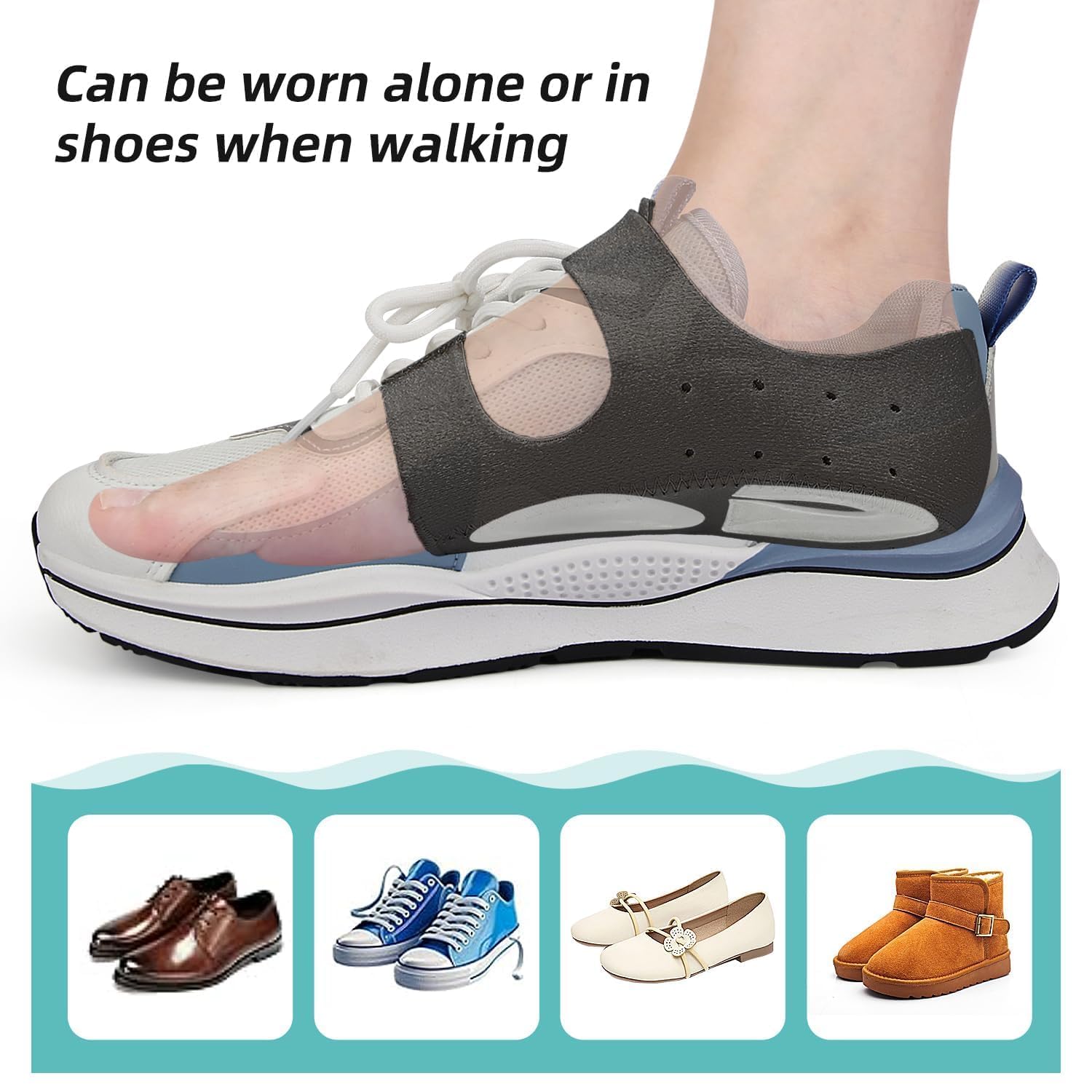 Wickston Silicone Gel Heel Protectors Velcro Heel Pad for Pain Relief, Plantar Fasciitis, Arch Support for Flat Feet For Men and Women (Black, L) 4